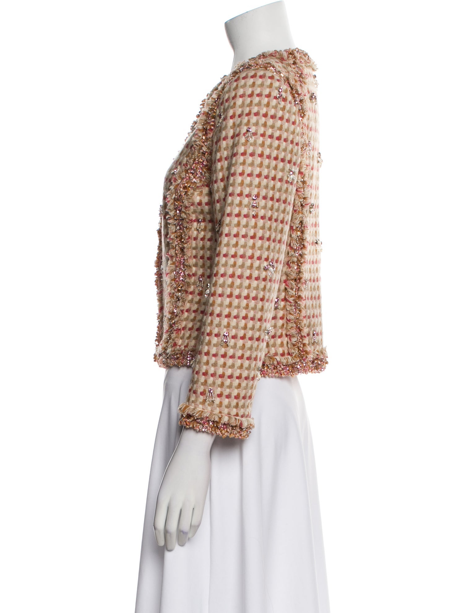 Carolina Herrera Wool Tweed Pattern Evening Jacket