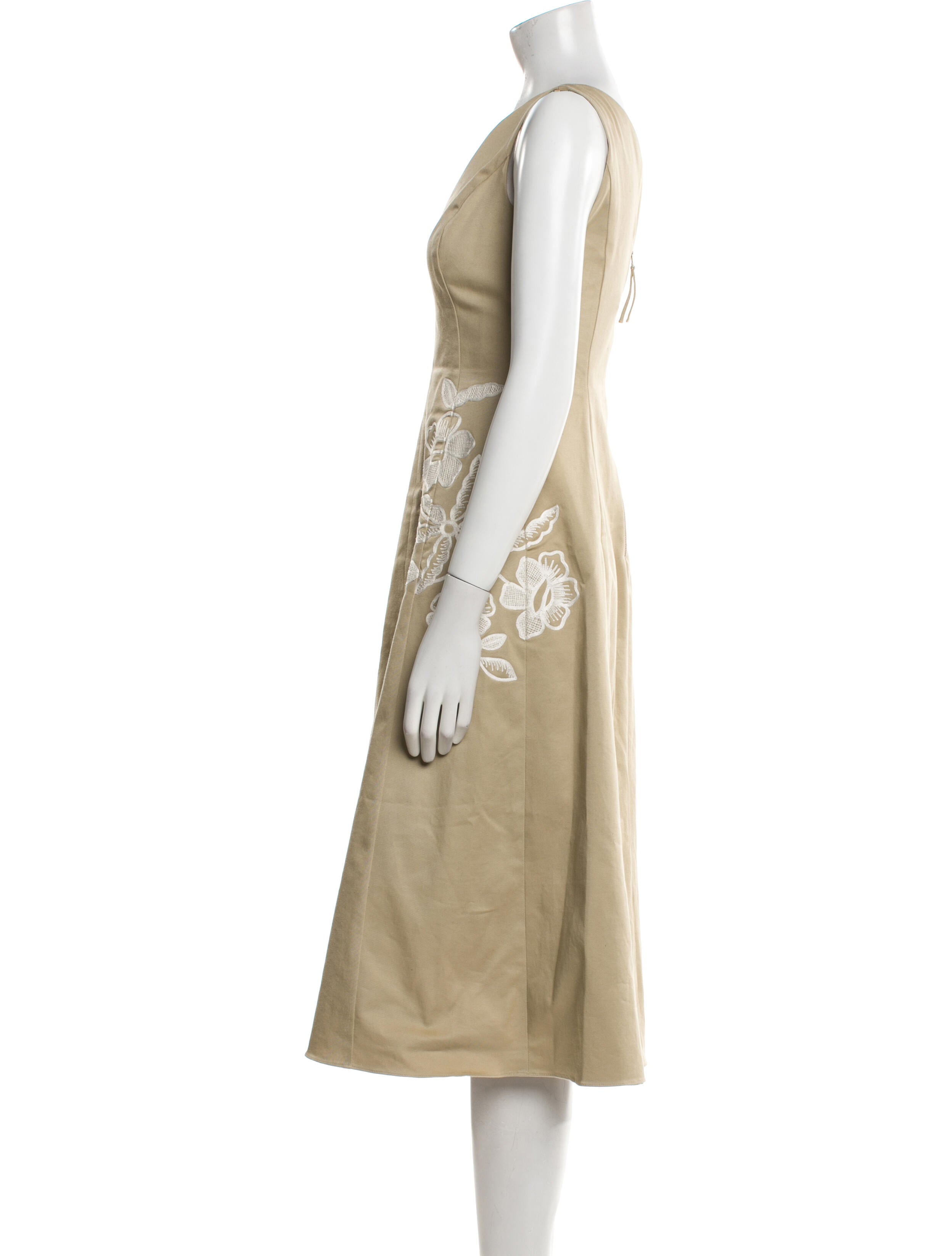 Carolina Herrera Floral Print Midi Length Dress