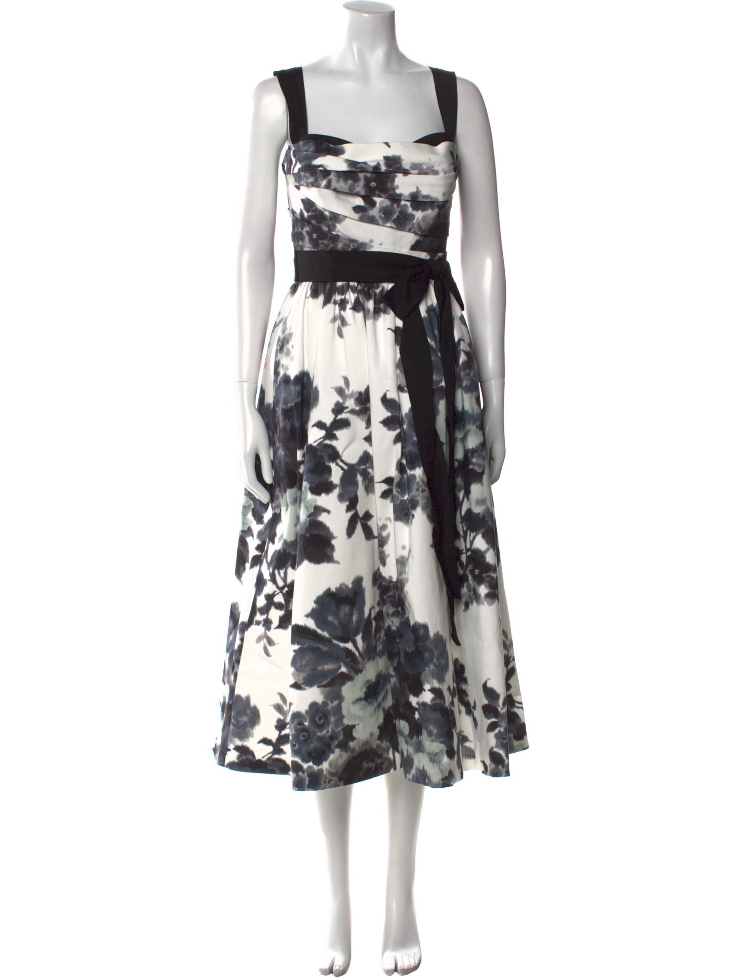 Carolina Herrera Floral Print Midi Length Dress
