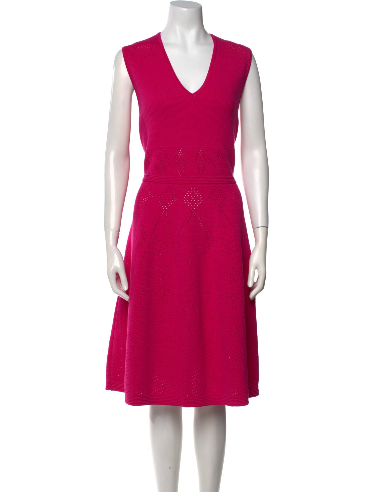 Carolina Herrera V-Neck Knee-Length Dress