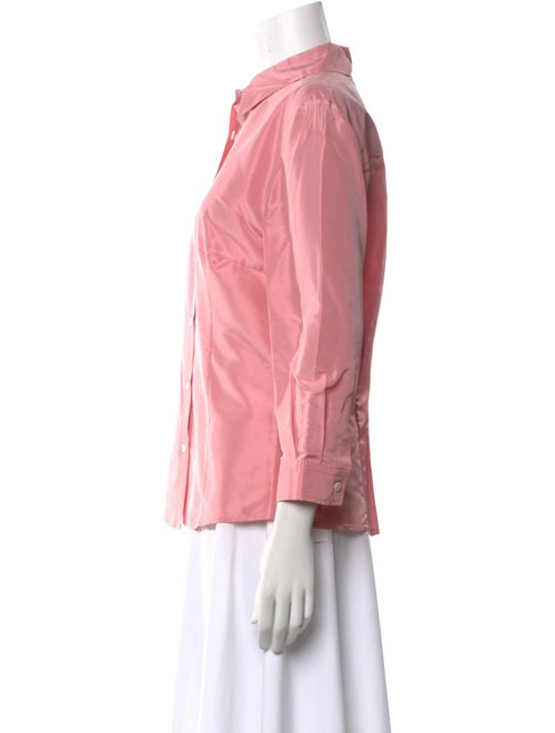 Carolina Herrera Silk Three-Quarter Sleeve Button-Up Top