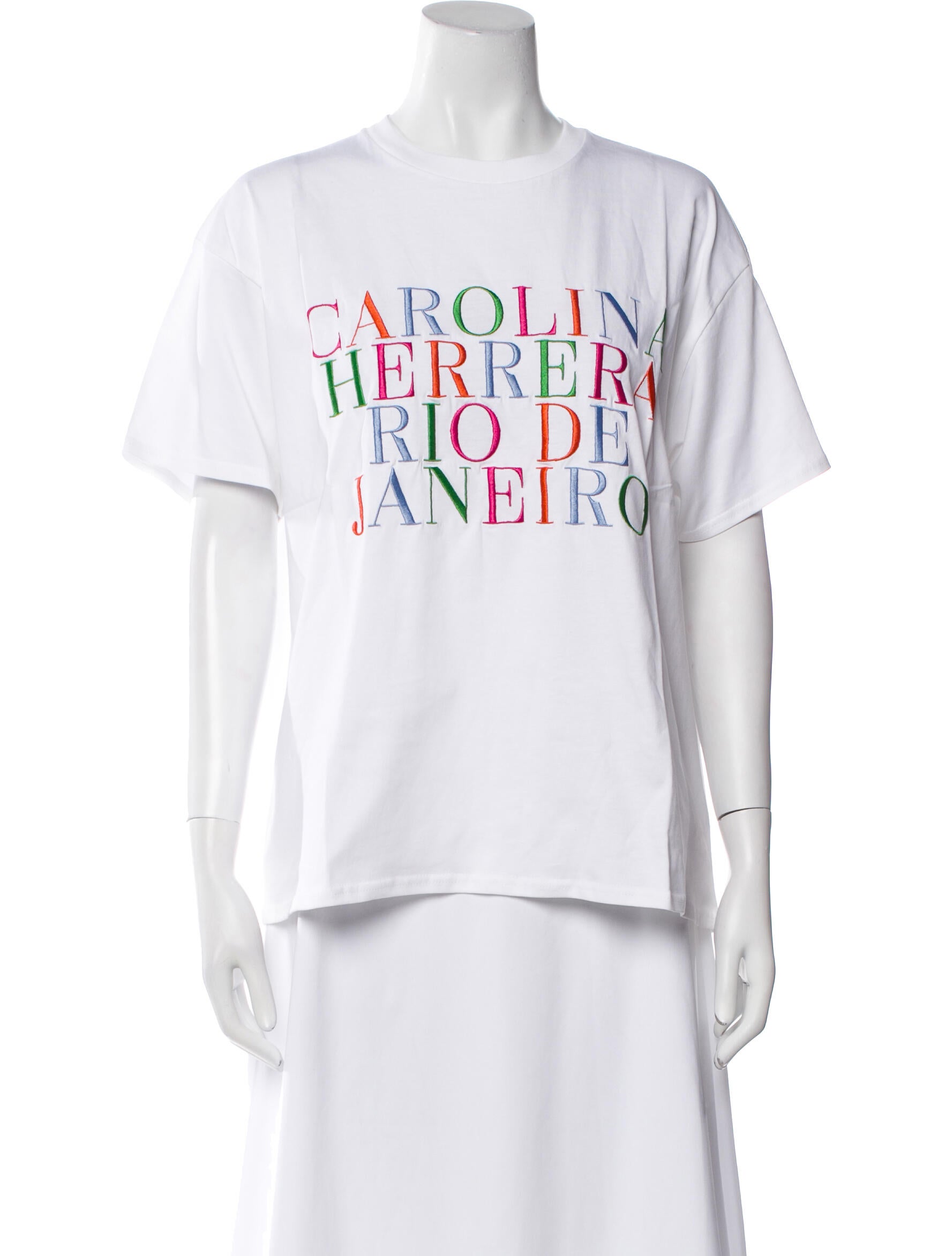 Carolina Herrera Graphic Print Crew Neck T-Shirt w/ Tags