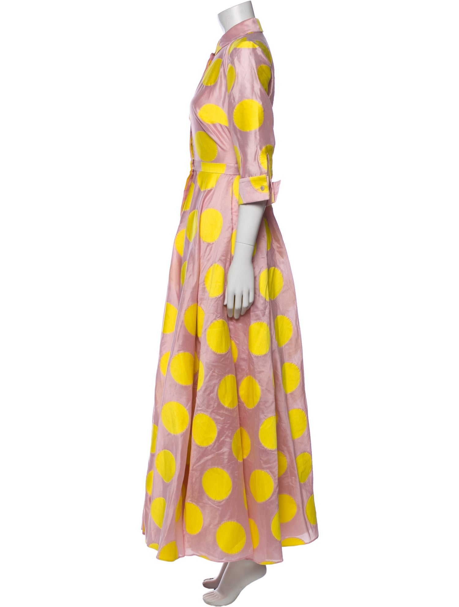 Carolina Herrera Polka Dot Print Long Dress