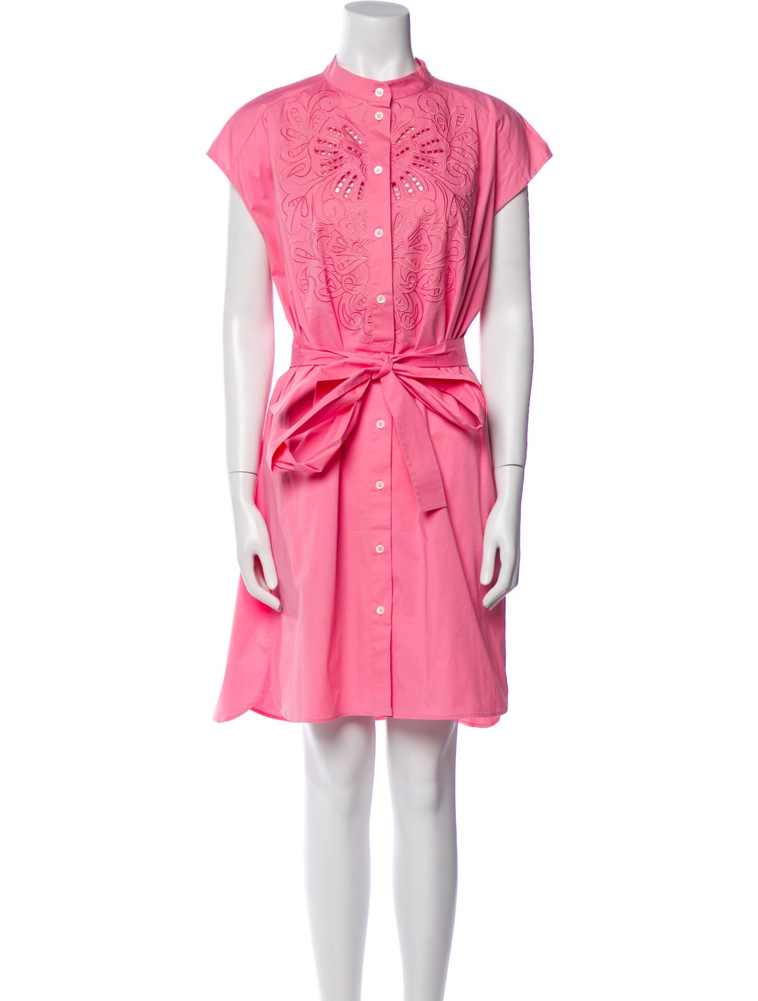 Carolina Herrera Mock Neck Knee-Length Dress