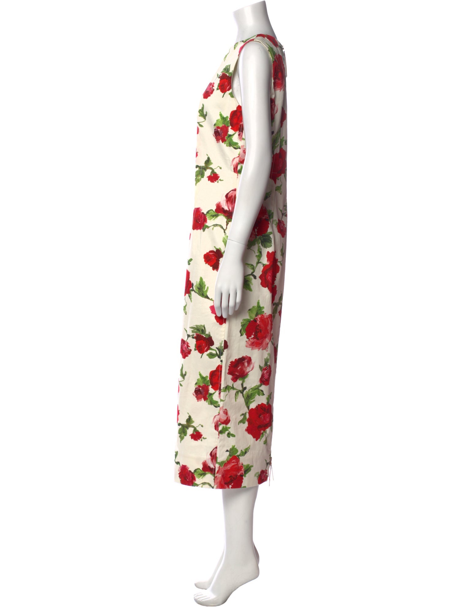 Carolina Herrera Floral Print Midi Length Dress