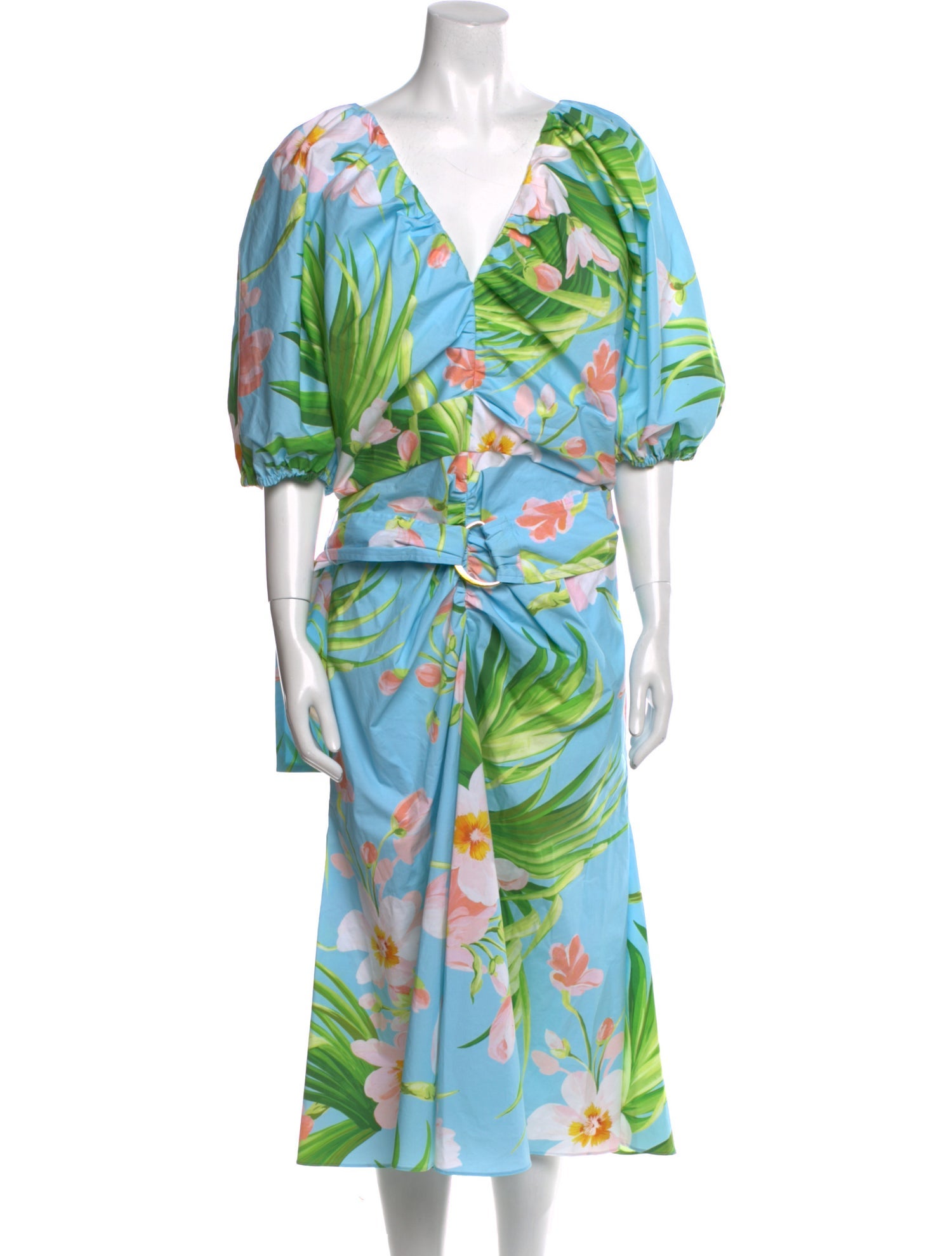 Carolina Herrera Floral Print Midi Length Dress