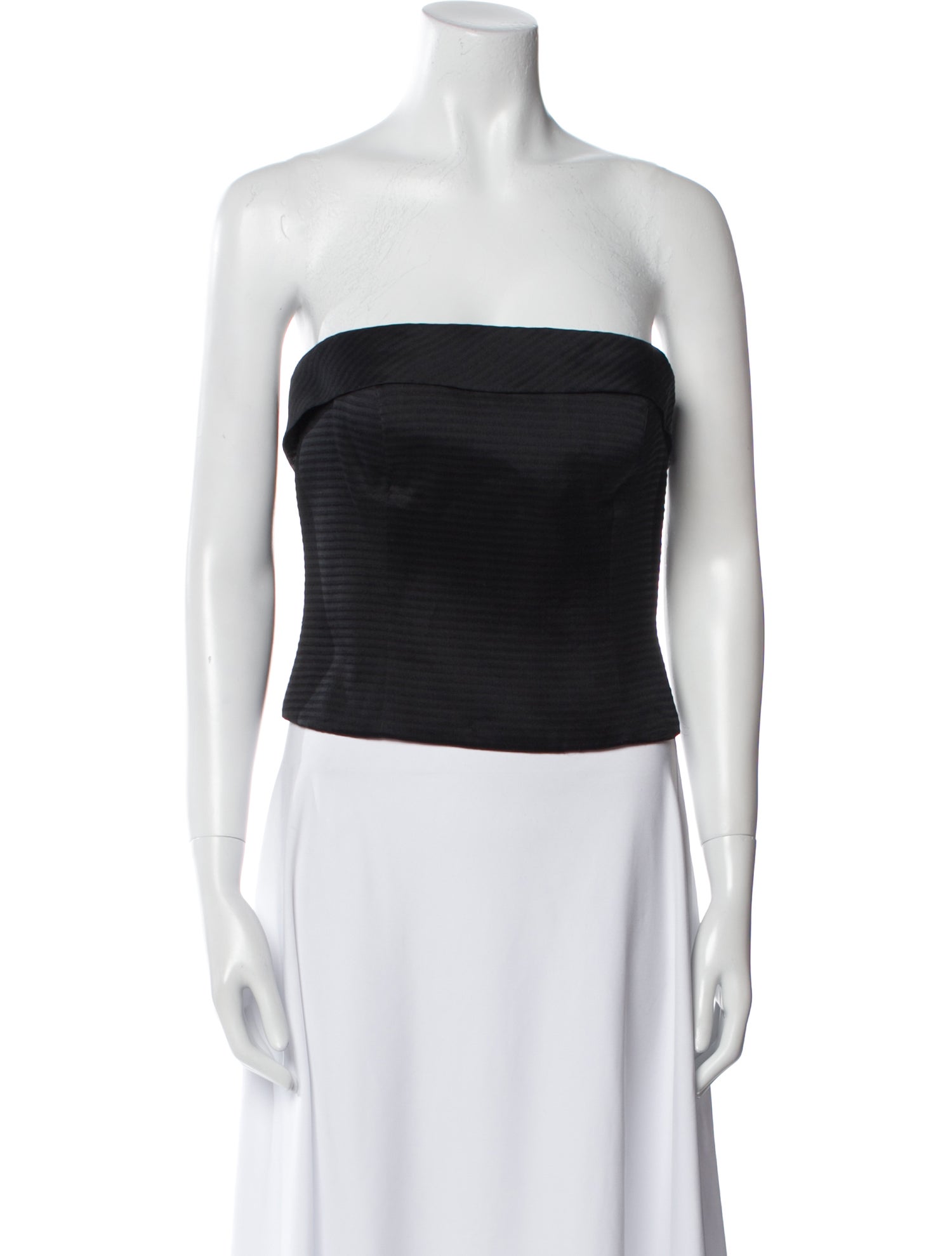 Carolina Herrera Silk Strapless Crop Top