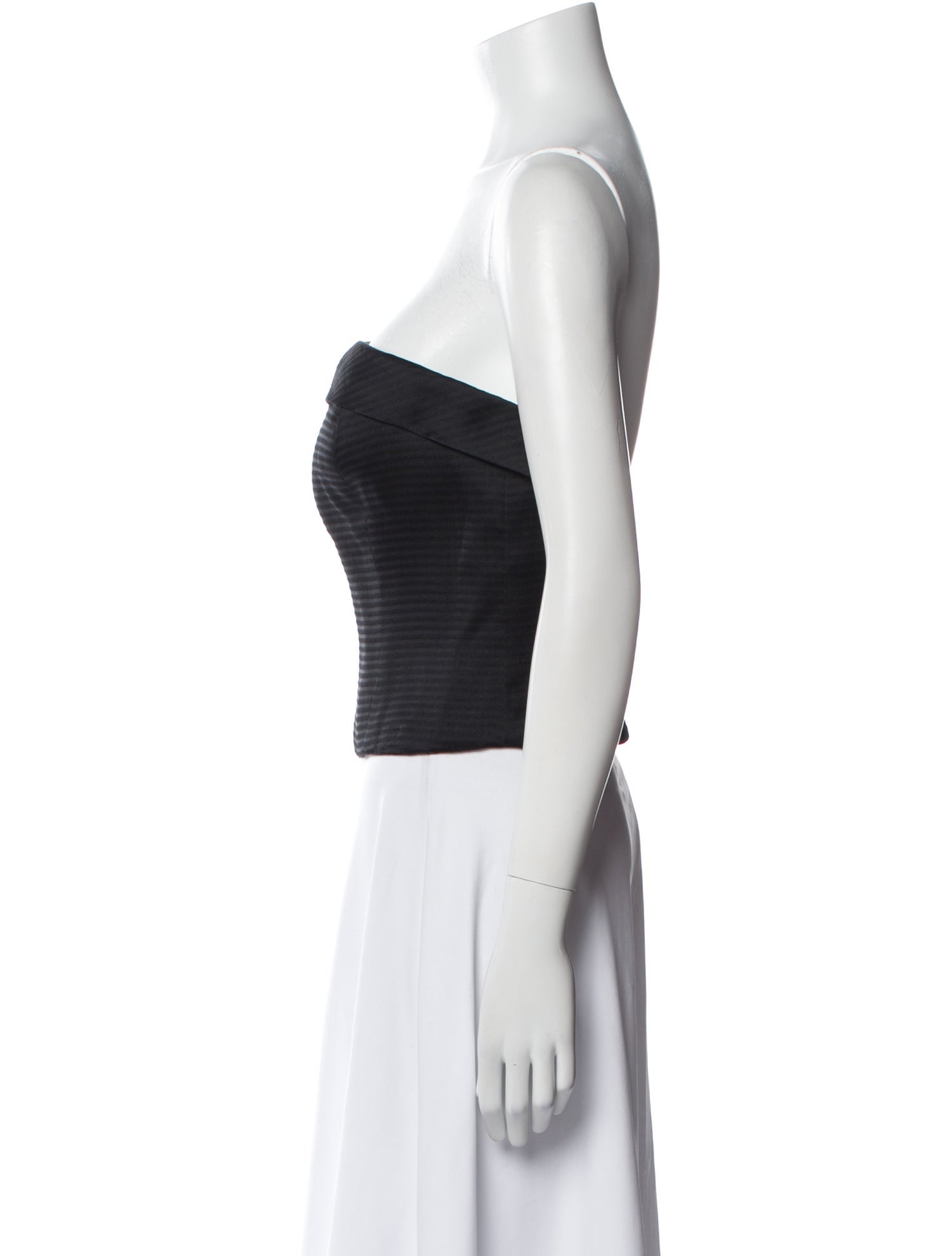 Carolina Herrera Silk Strapless Crop Top