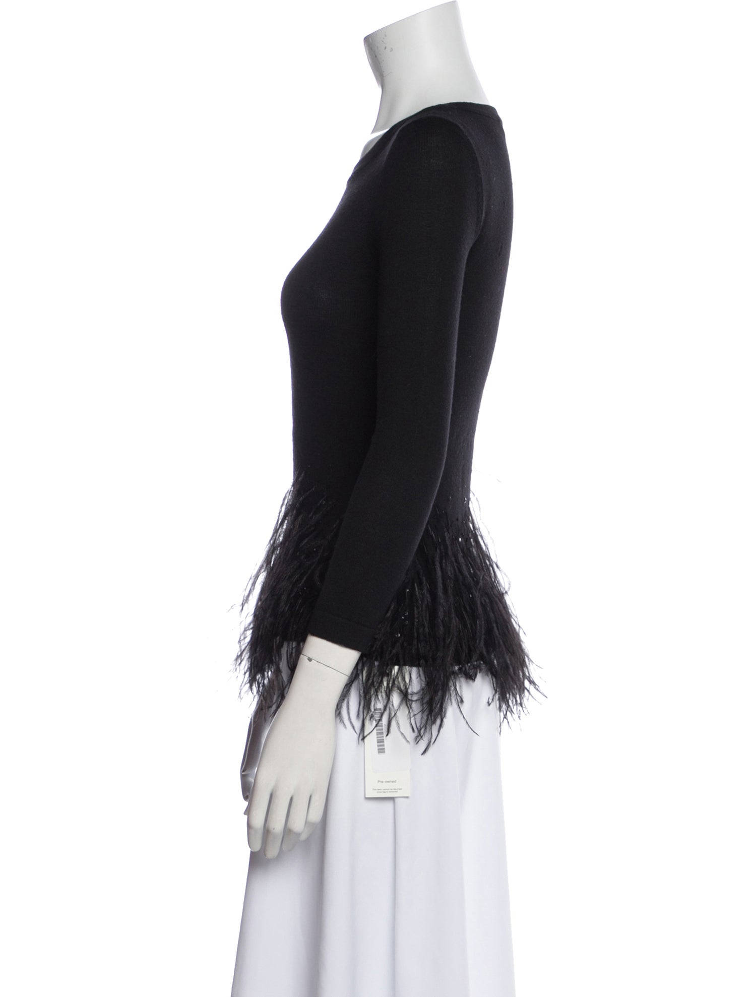 Carolina Herrera Virgin Wool Bateau Neckline Top