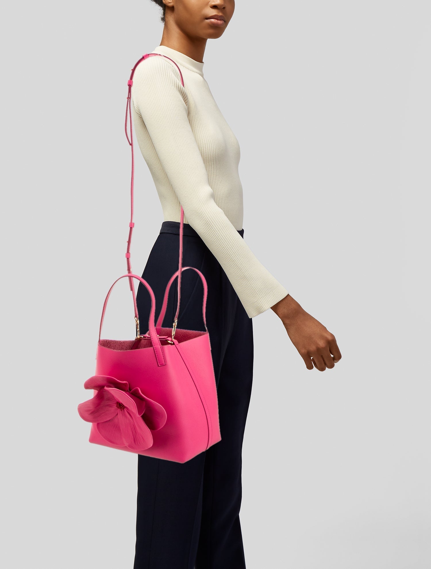 Carolina Herrera Leather Bucket Bag w/ Tags