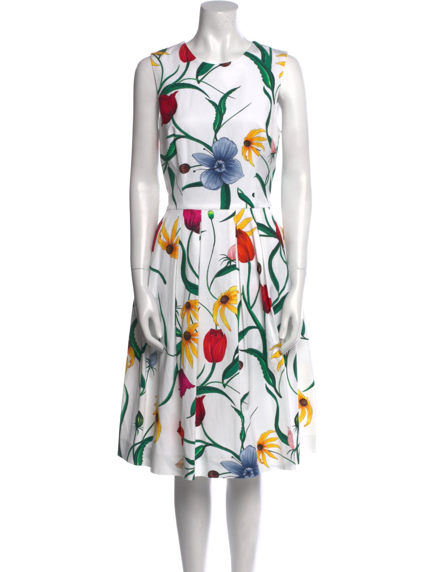 Carolina Herrera Floral Print Midi Length Dress