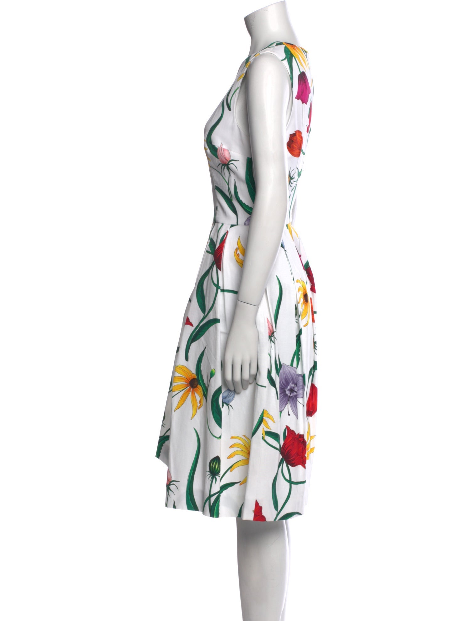 Carolina Herrera Floral Print Midi Length Dress