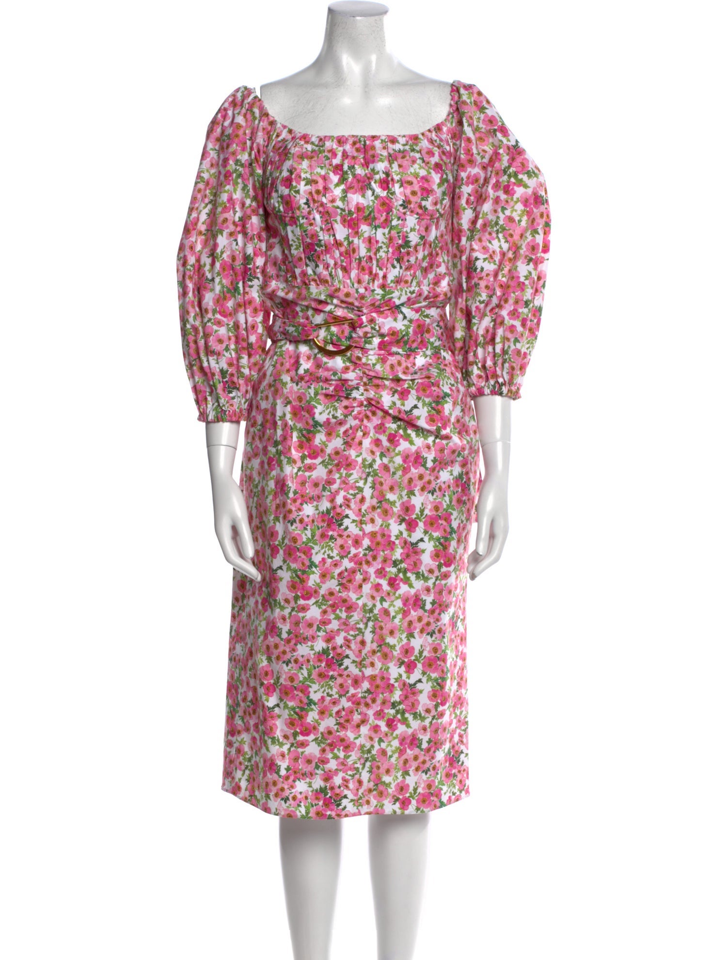 Carolina Herrera Floral Print Midi Length Dress