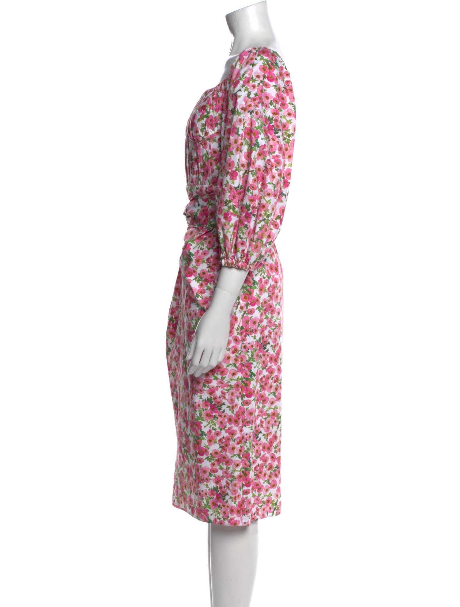 Carolina Herrera Floral Print Midi Length Dress
