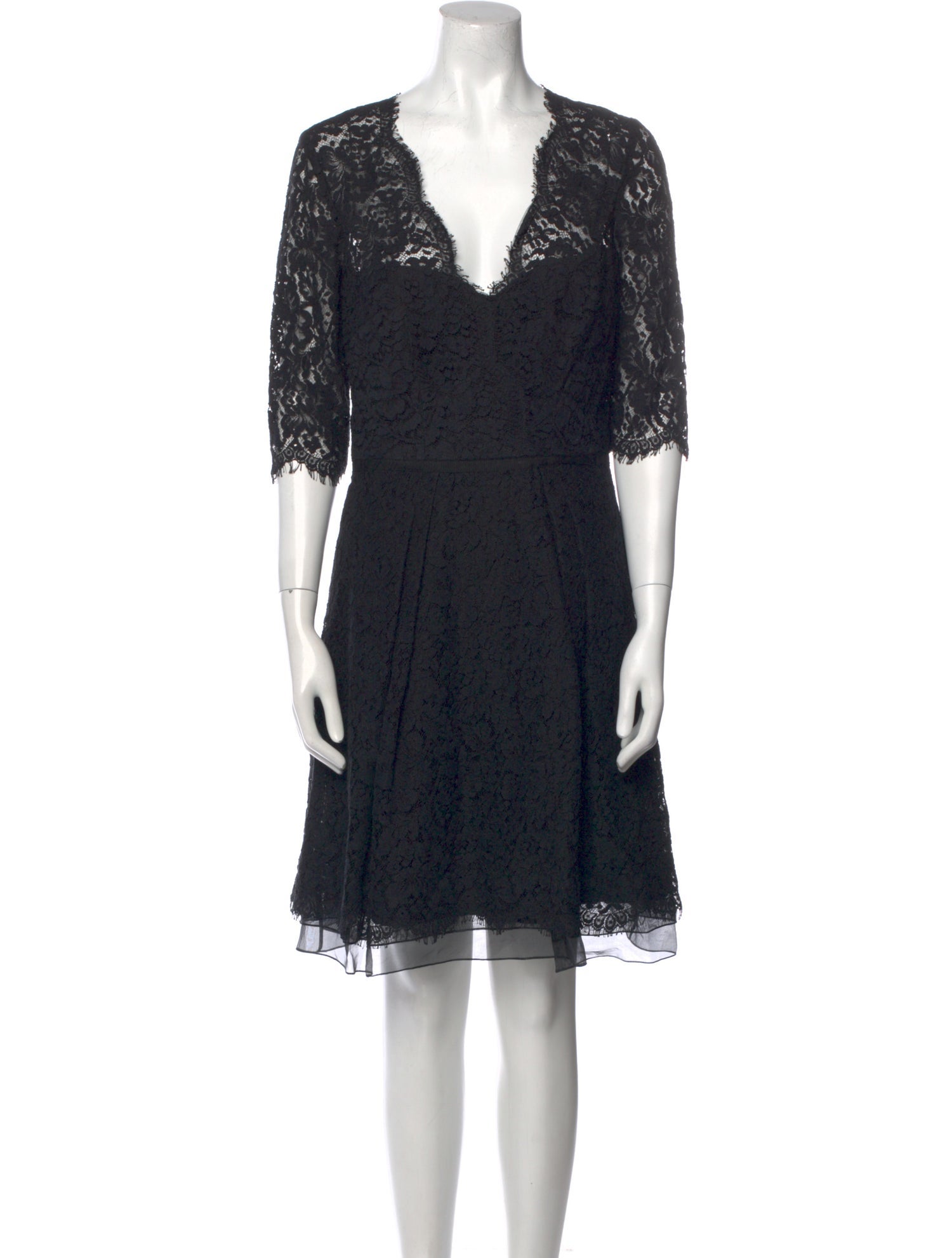 Carolina Herrera Lace Pattern Knee-Length Dress