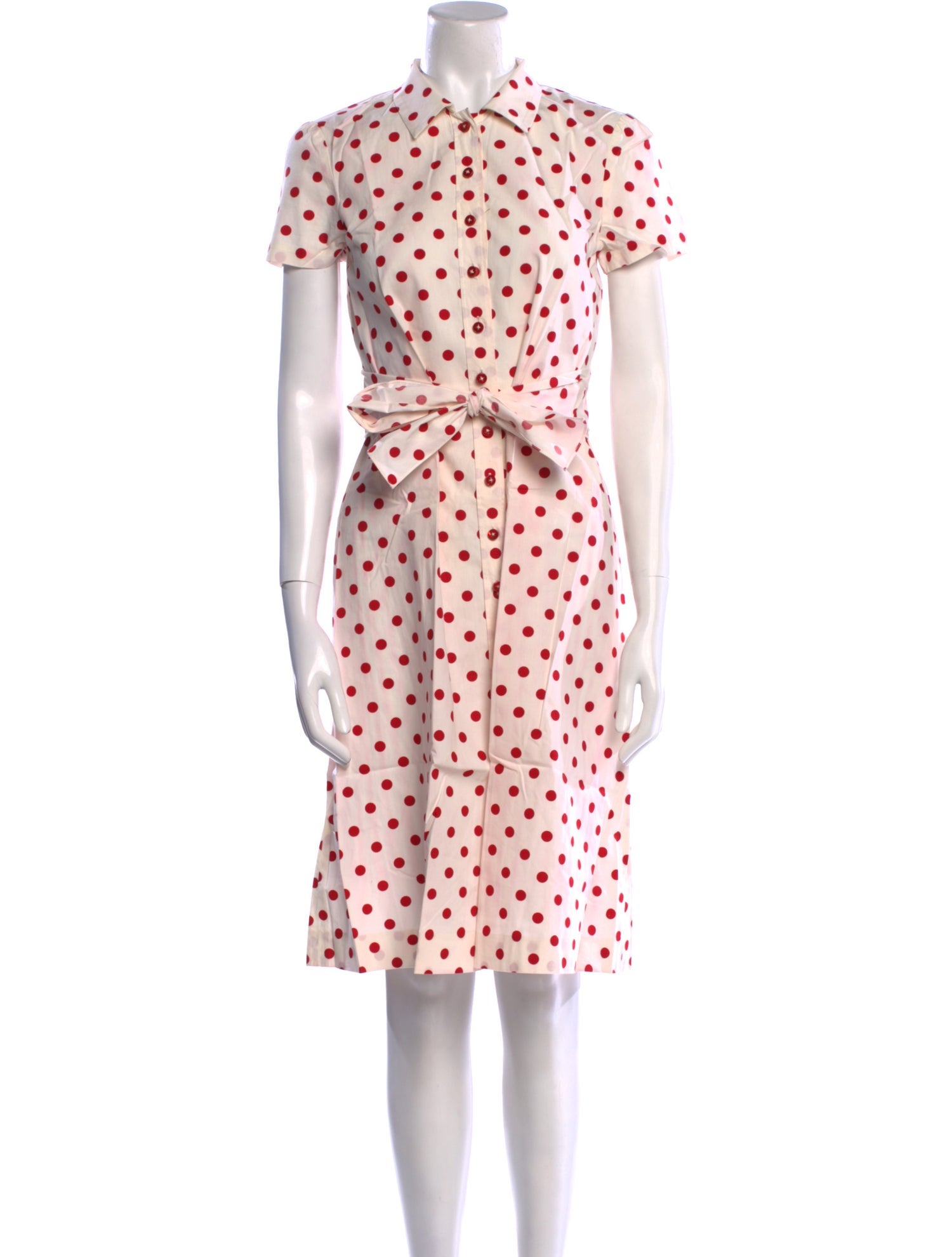 Carolina Herrera Polka Dot Print Knee-Length Dress