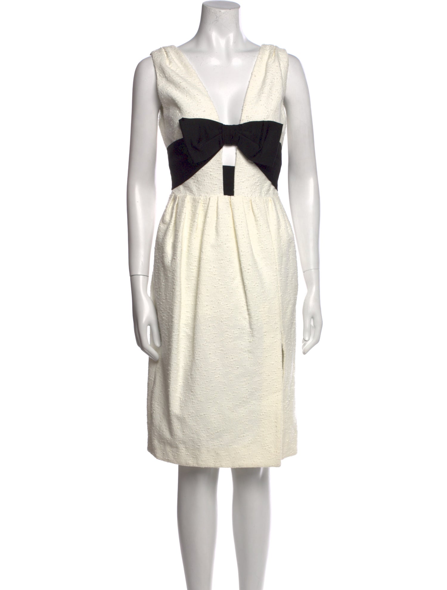 Carolina Herrera V-Neck Knee-Length Dress