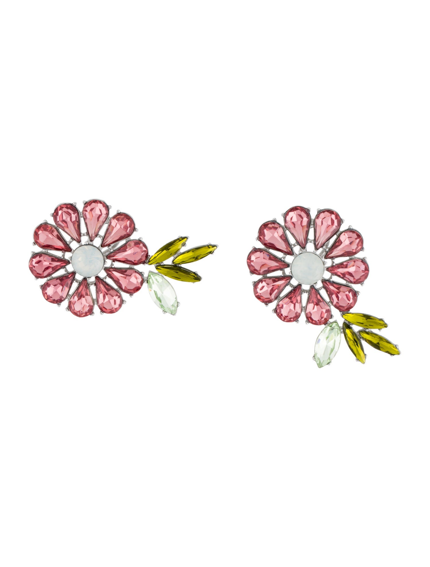 Carolina Herrera Crystal Daisy Earclip Earrings