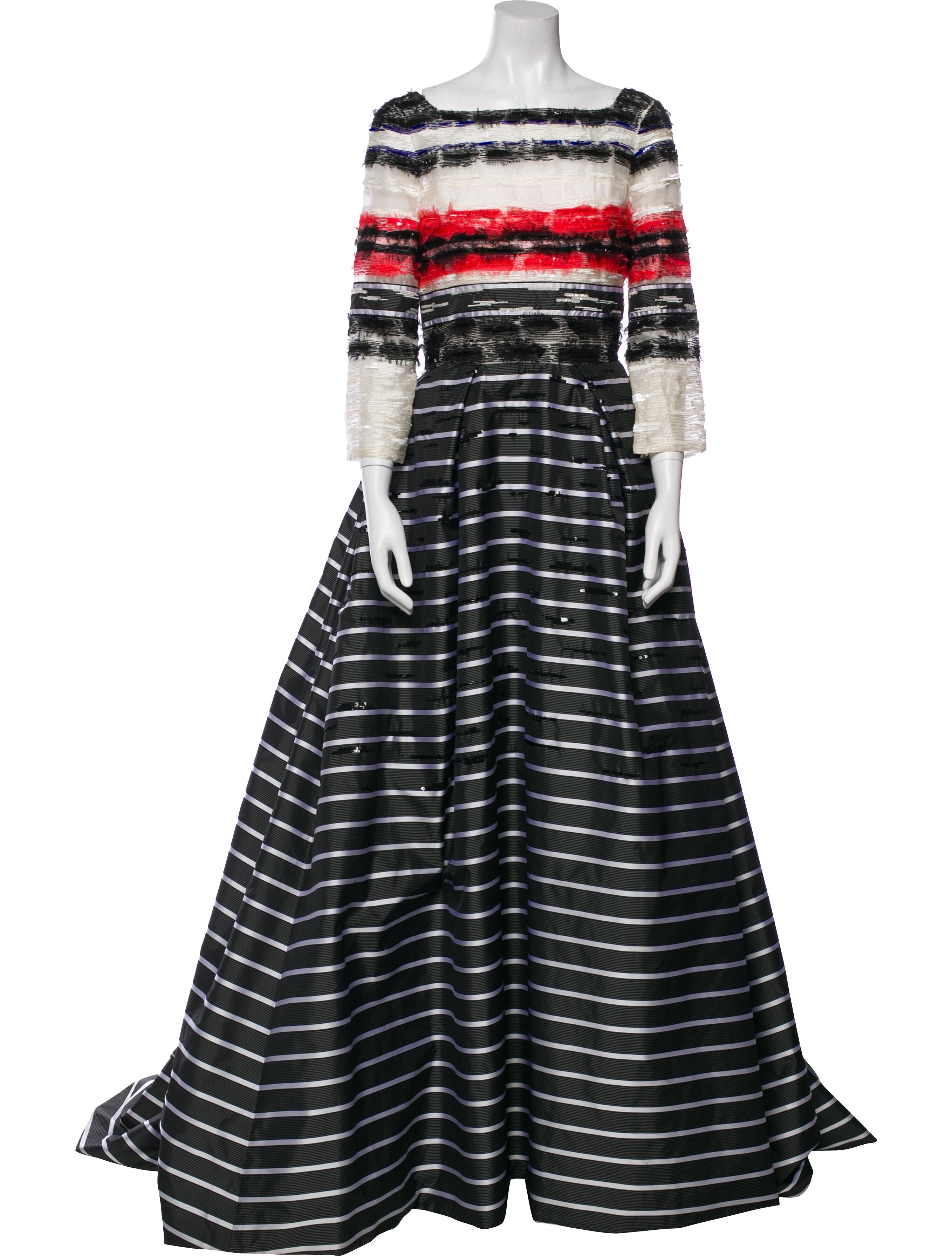 Carolina Herrera Striped Long Dress