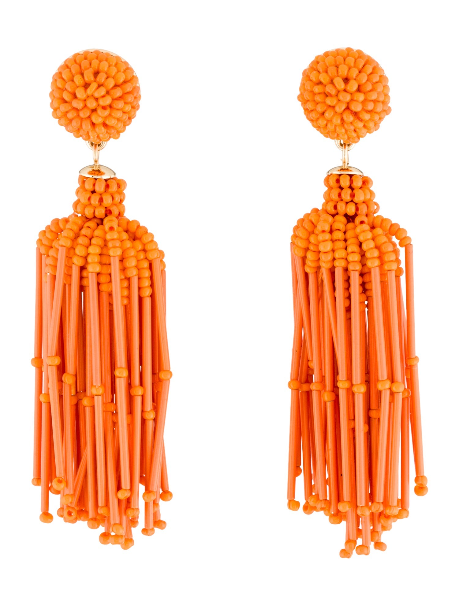 Carolina Herrera Bead & Crystal Tassel Drop Earrings