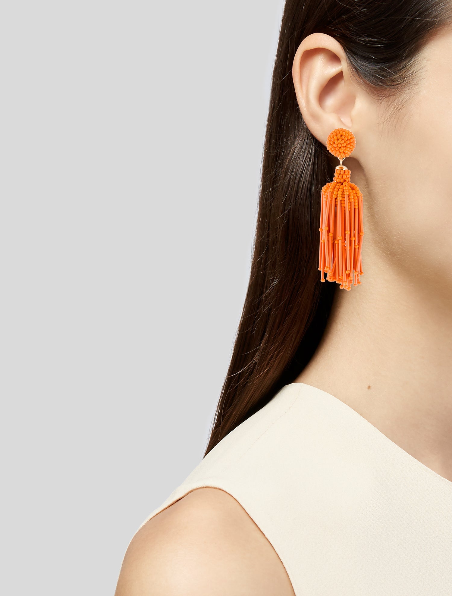 Carolina Herrera Bead & Crystal Tassel Drop Earrings