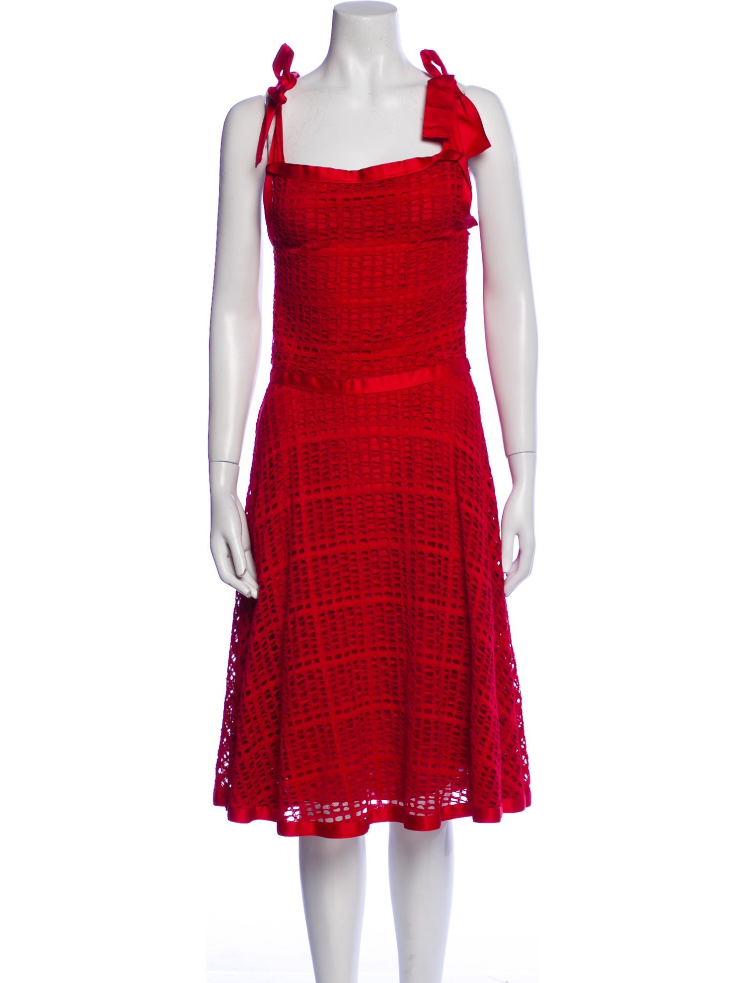 CH Carolina Herrera Striped Midi Length Dress