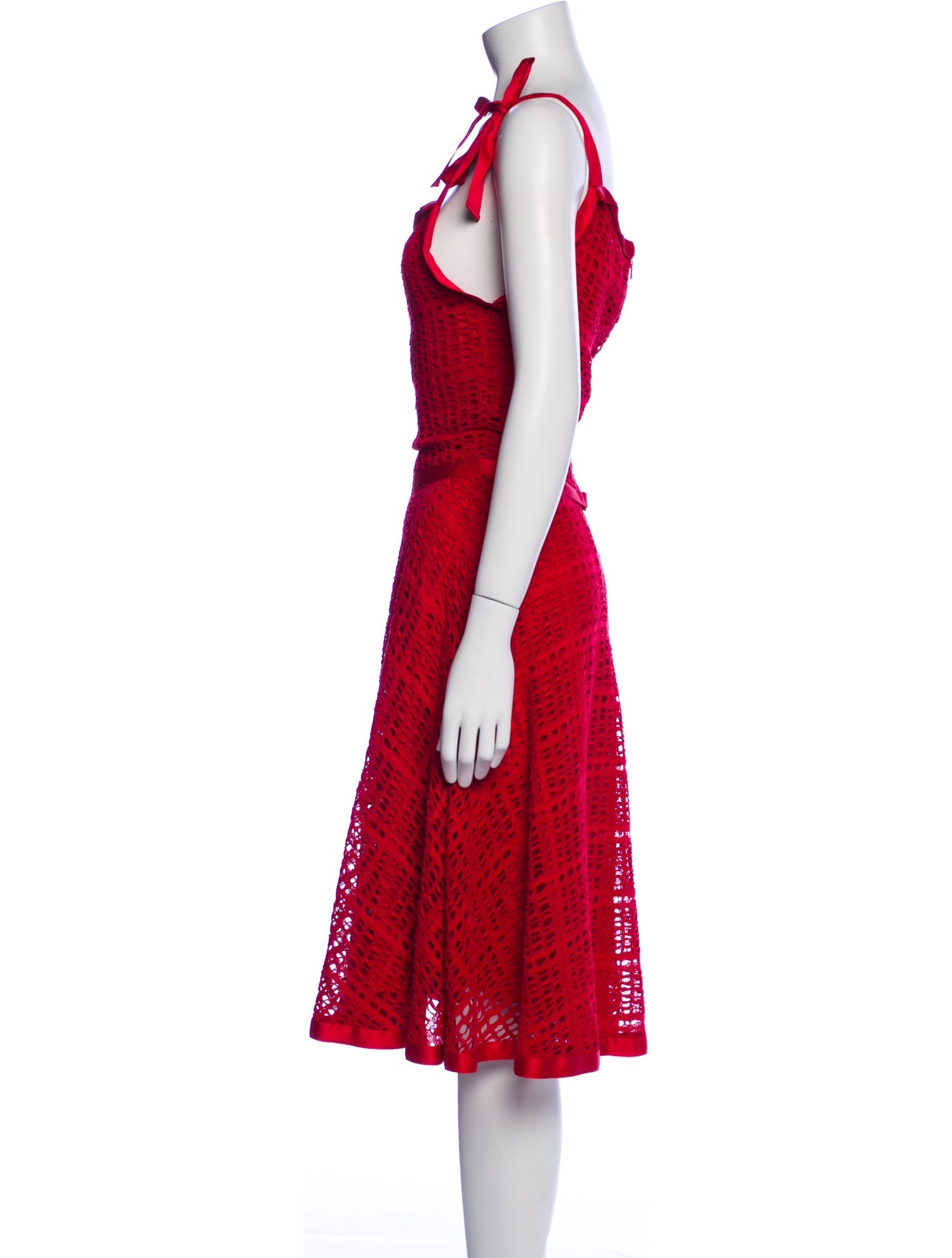 CH Carolina Herrera Striped Midi Length Dress