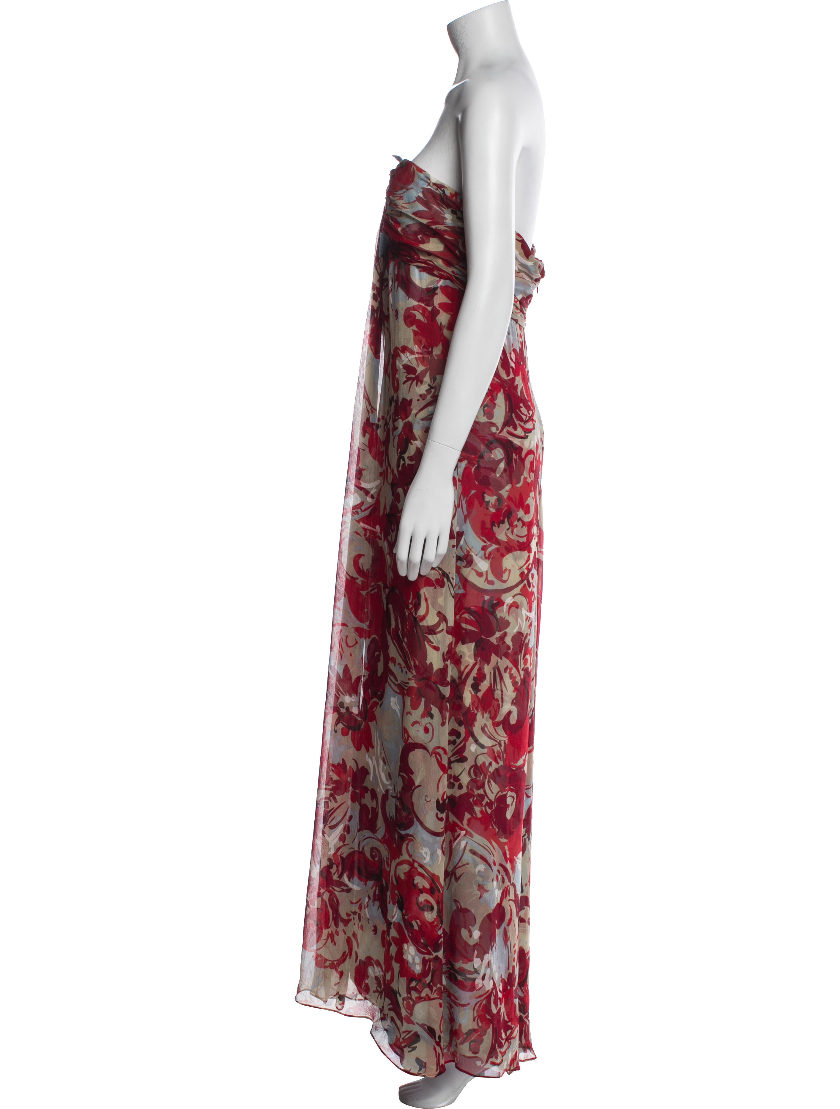 Carolina Herrera Floral Print Long Dress
