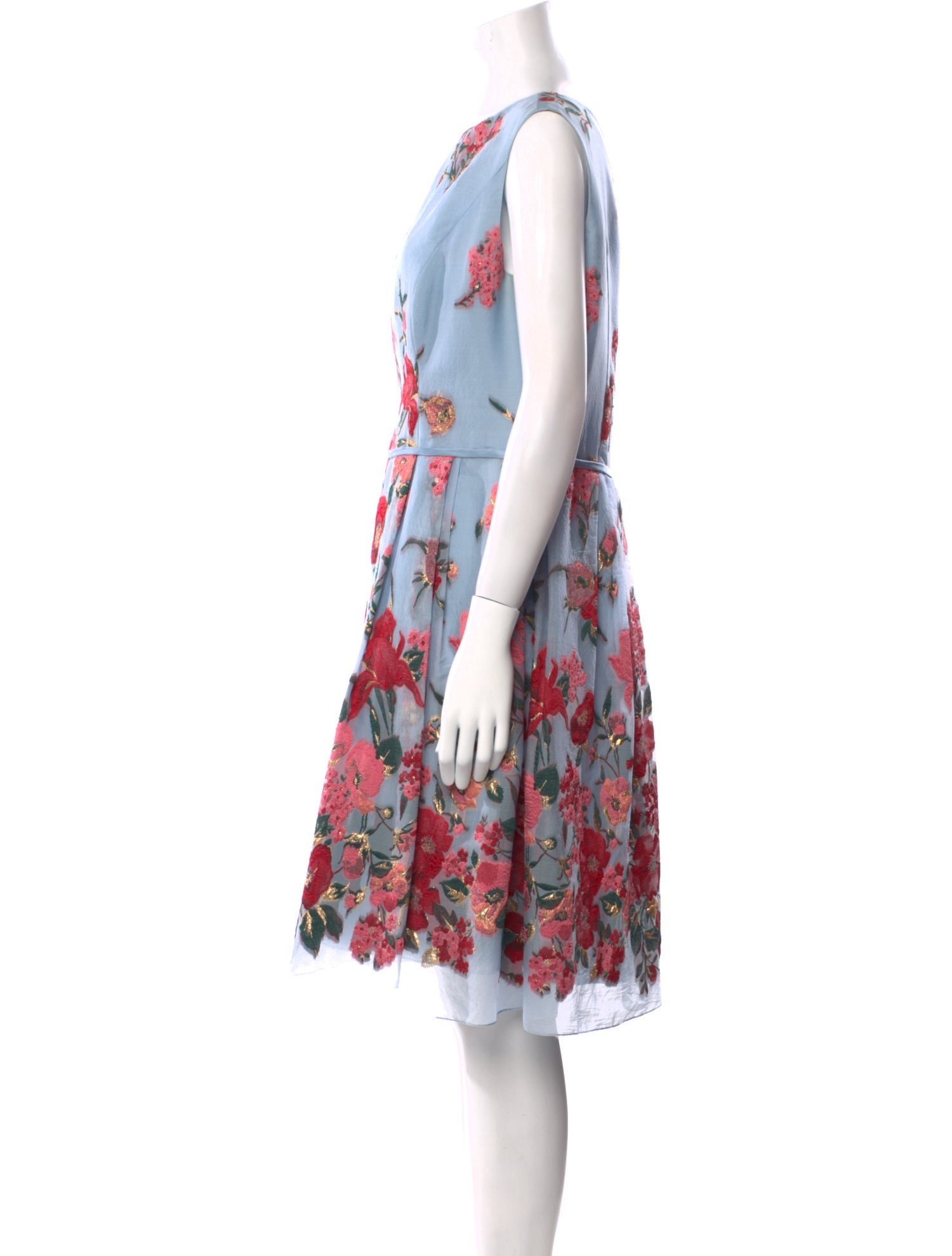 Carolina Herrera Floral Print Knee-Length Dress