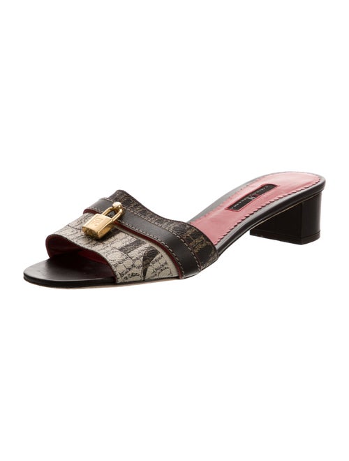 Carolina Herrera Leather Printed Slides