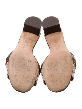 Carolina Herrera Leather Printed Slides