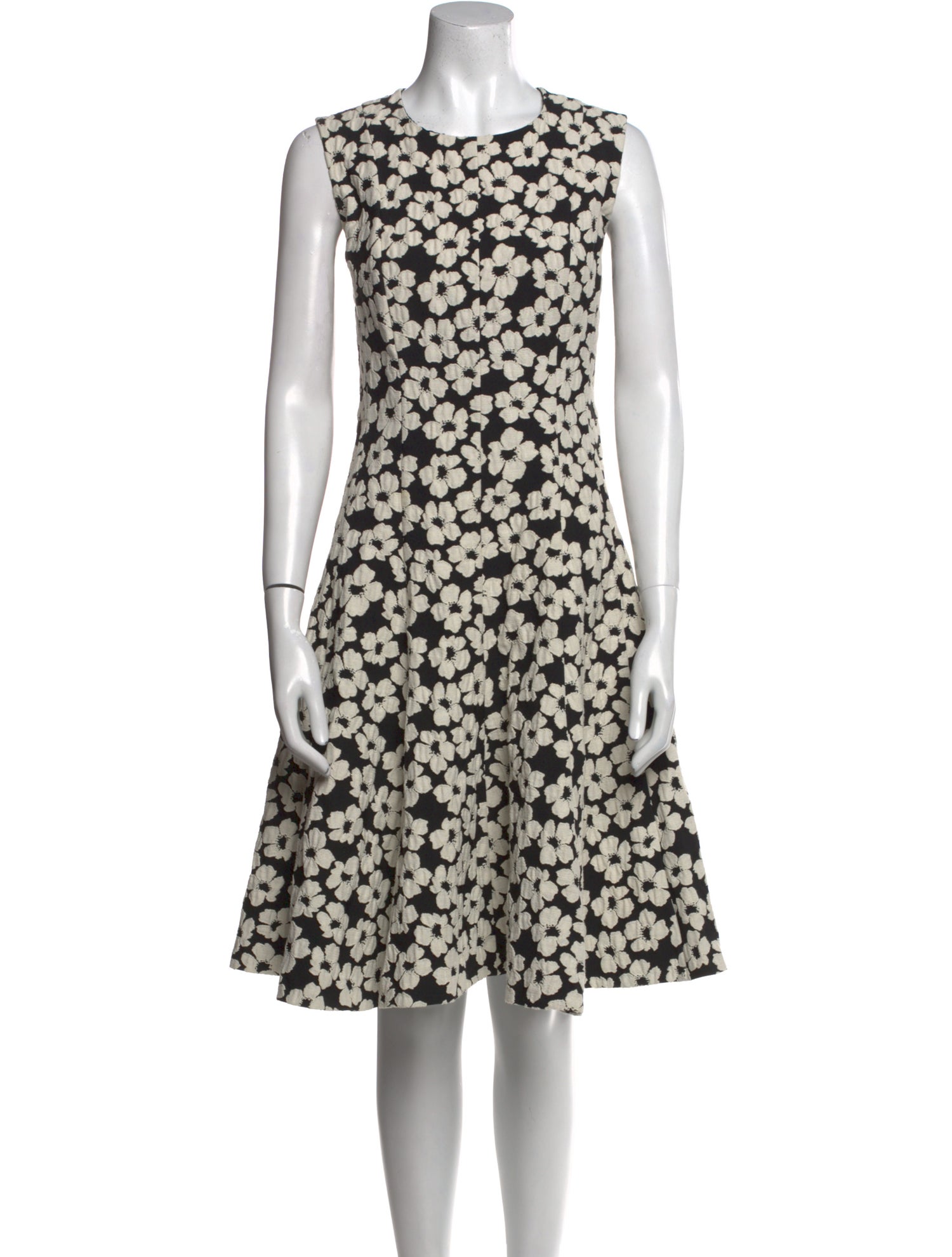 CH Carolina Herrera Floral Print Midi Length Dress