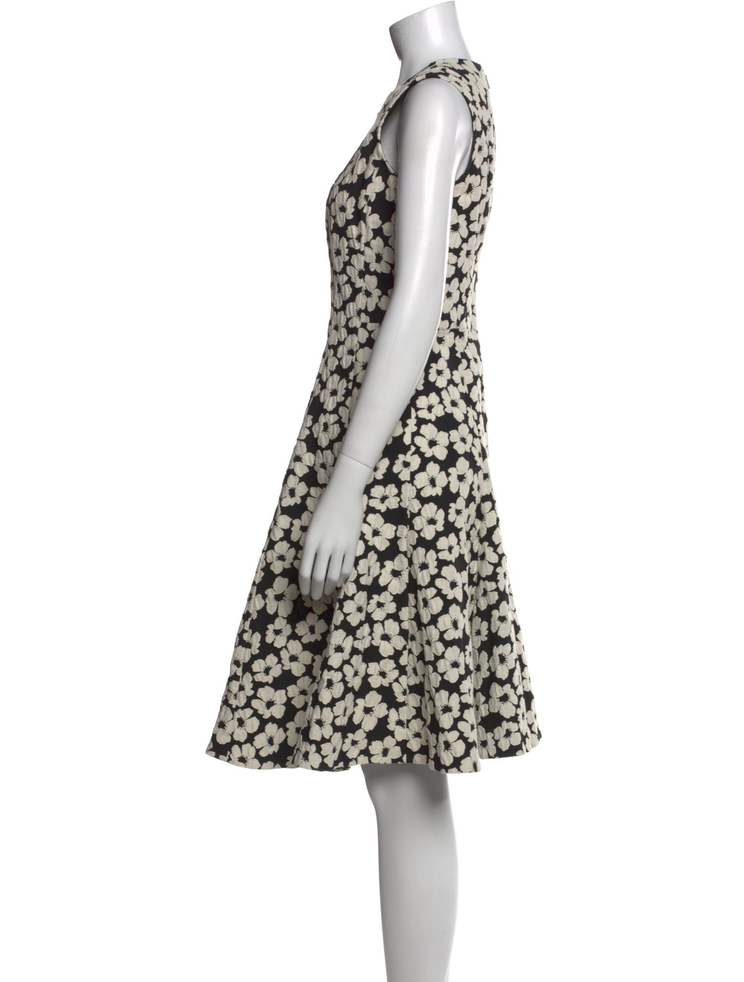 CH Carolina Herrera Floral Print Midi Length Dress