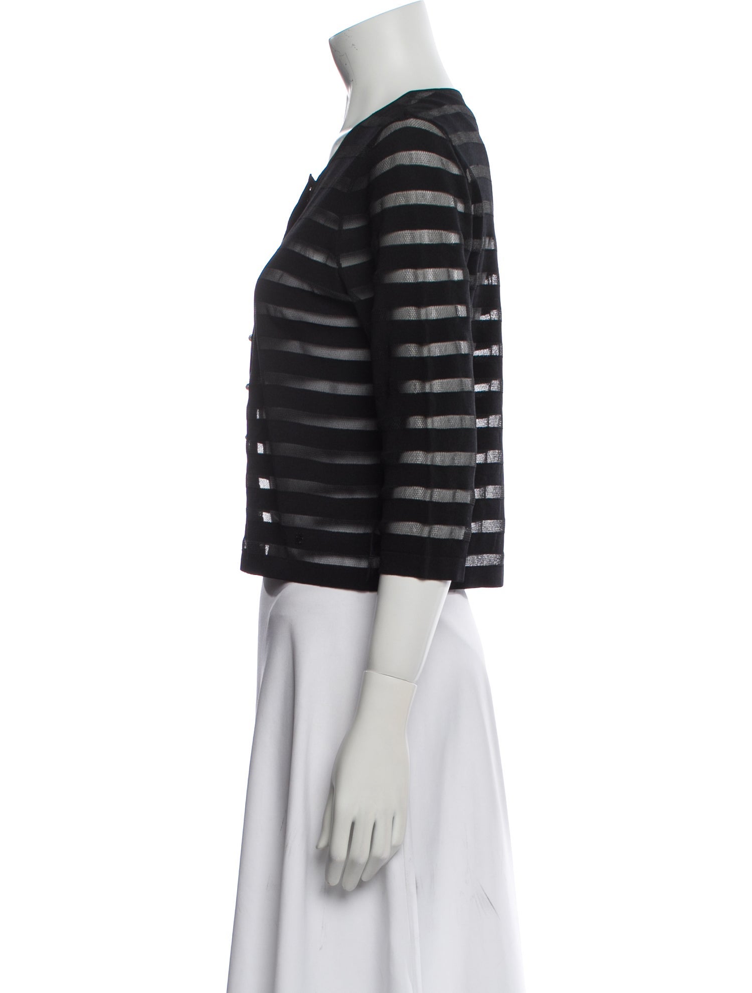 Carolina Herrera Striped Crew Neck Crop Top