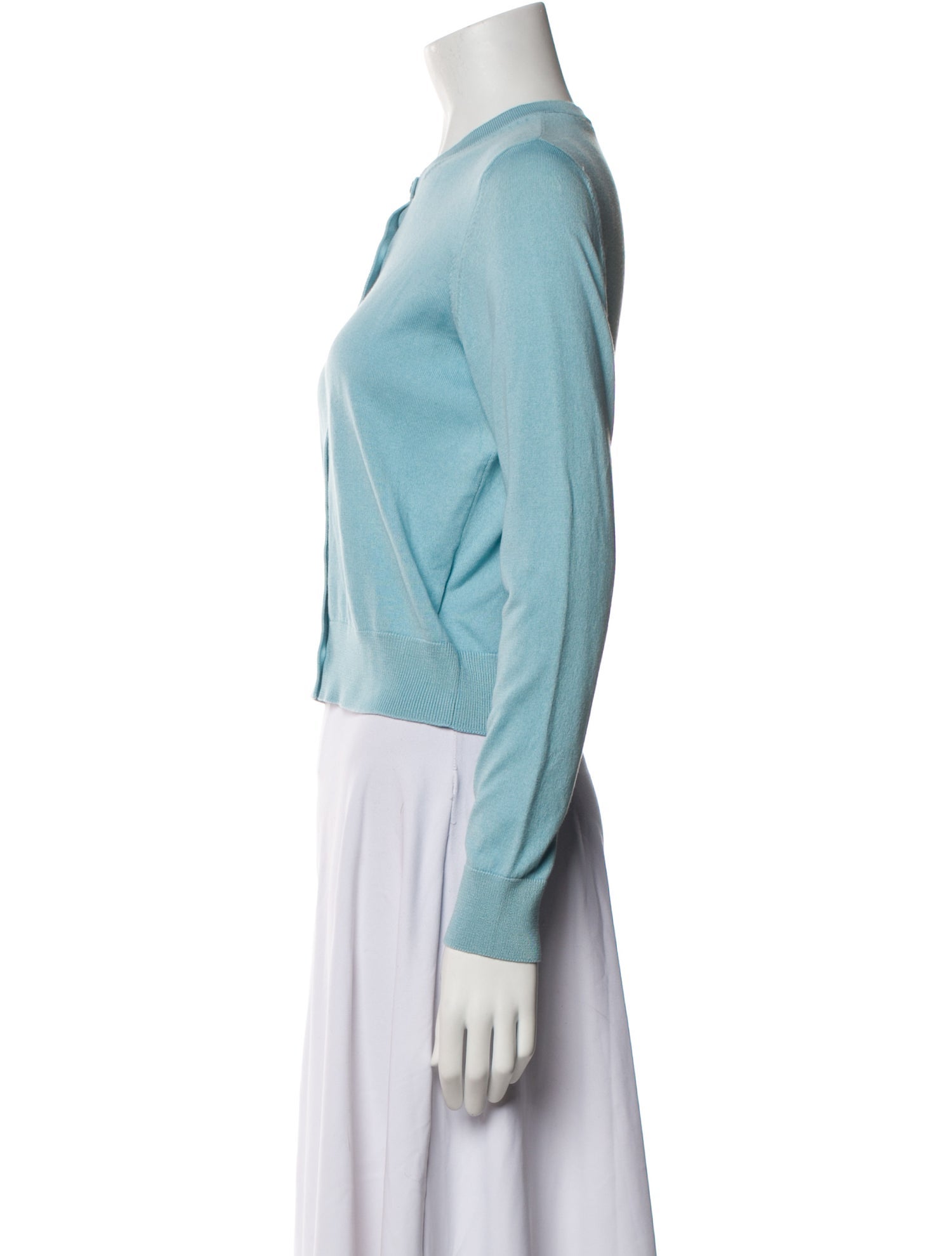 Carolina Herrera Crew Neck Long Sleeve Crop Top