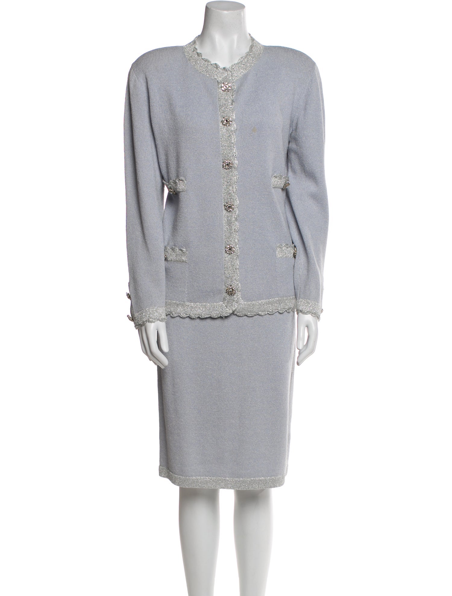 Carolina Herrera Crystal Embellishments Skirt Set