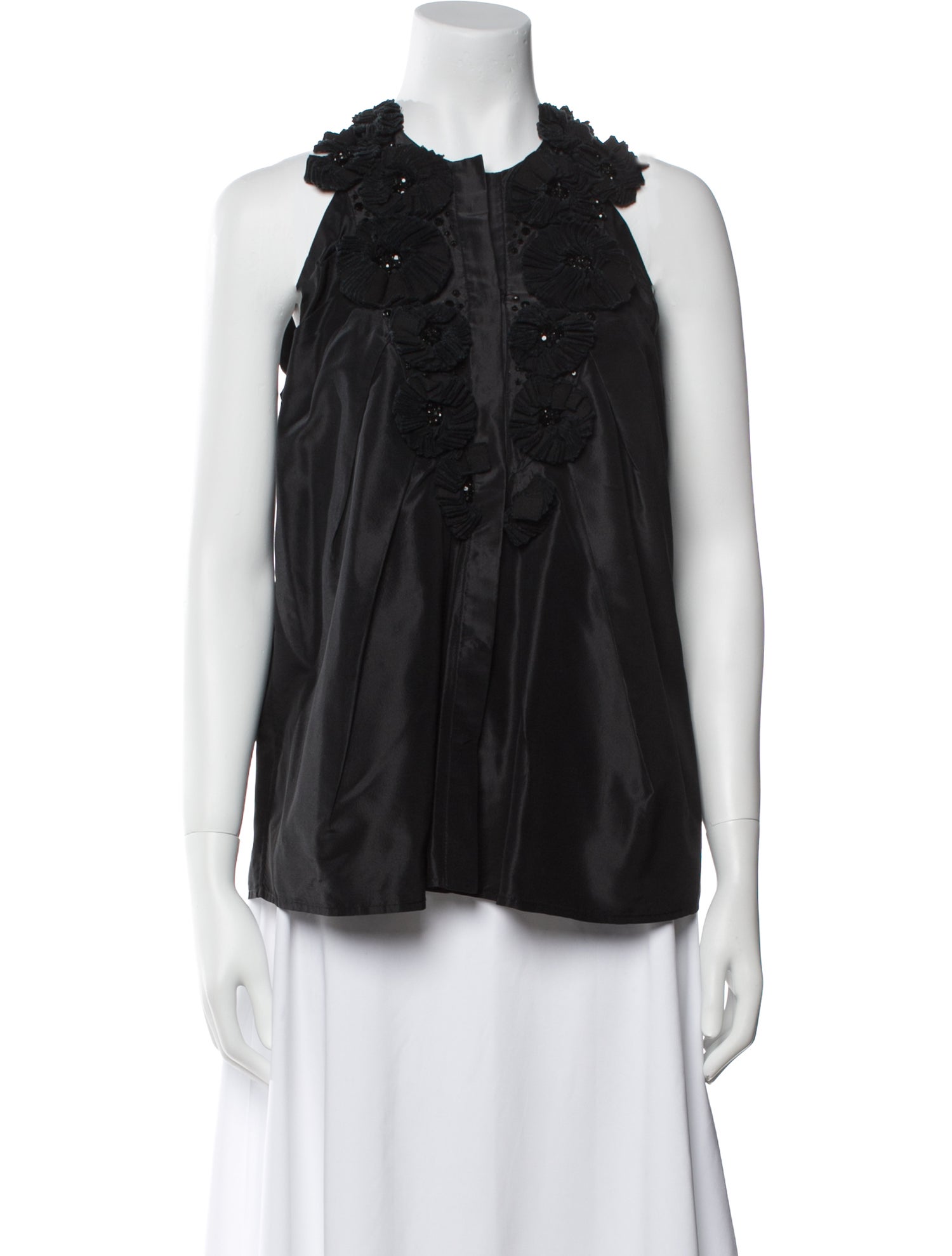 Carolina Herrera Crew Neck Sleeveless Blouse