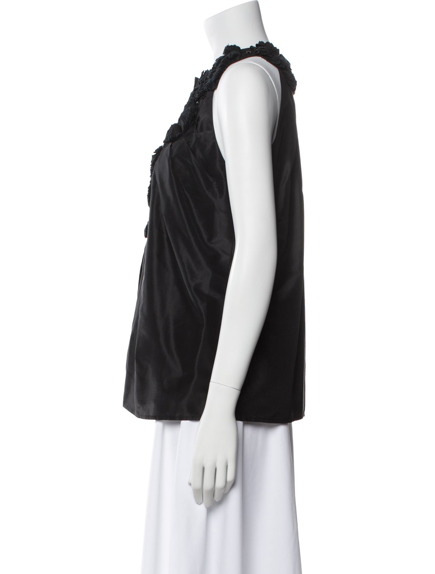 Carolina Herrera Crew Neck Sleeveless Blouse