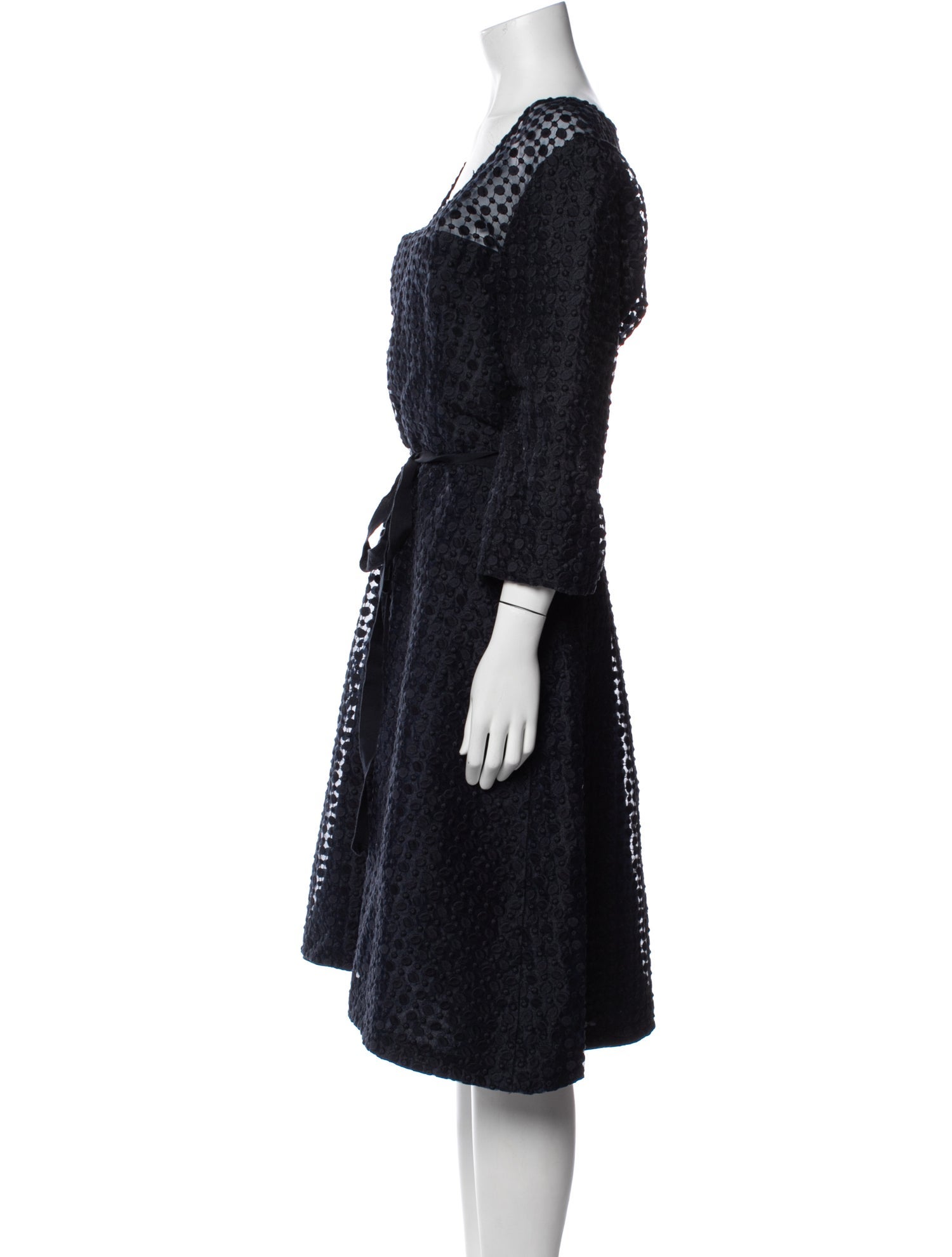 Carolina Herrera V-Neck Knee-Length Dress