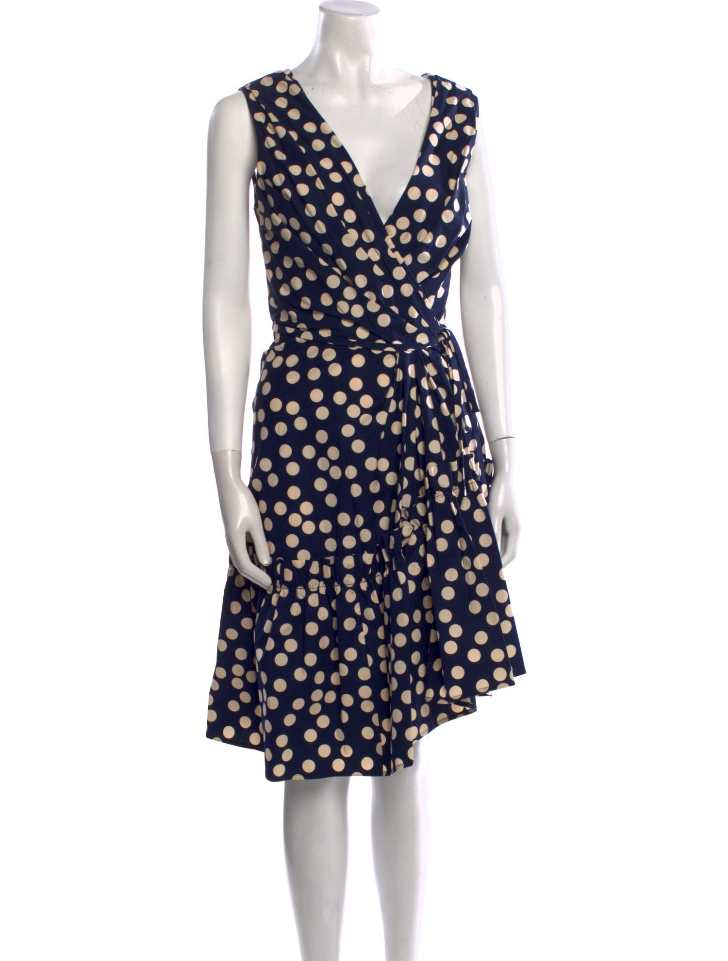 Carolina Herrera Polka Dot Print Knee-Length Dress