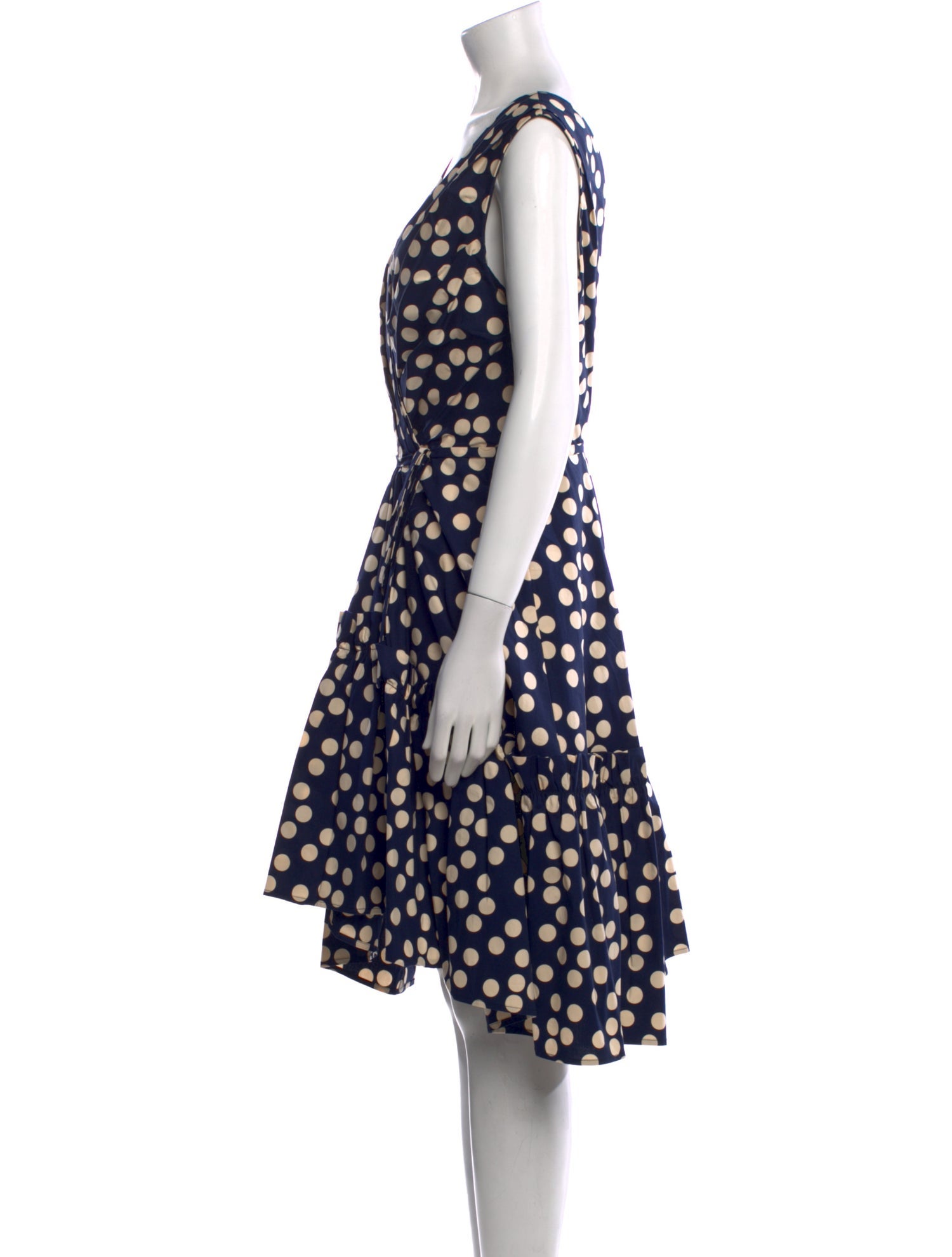 Carolina Herrera Polka Dot Print Knee-Length Dress