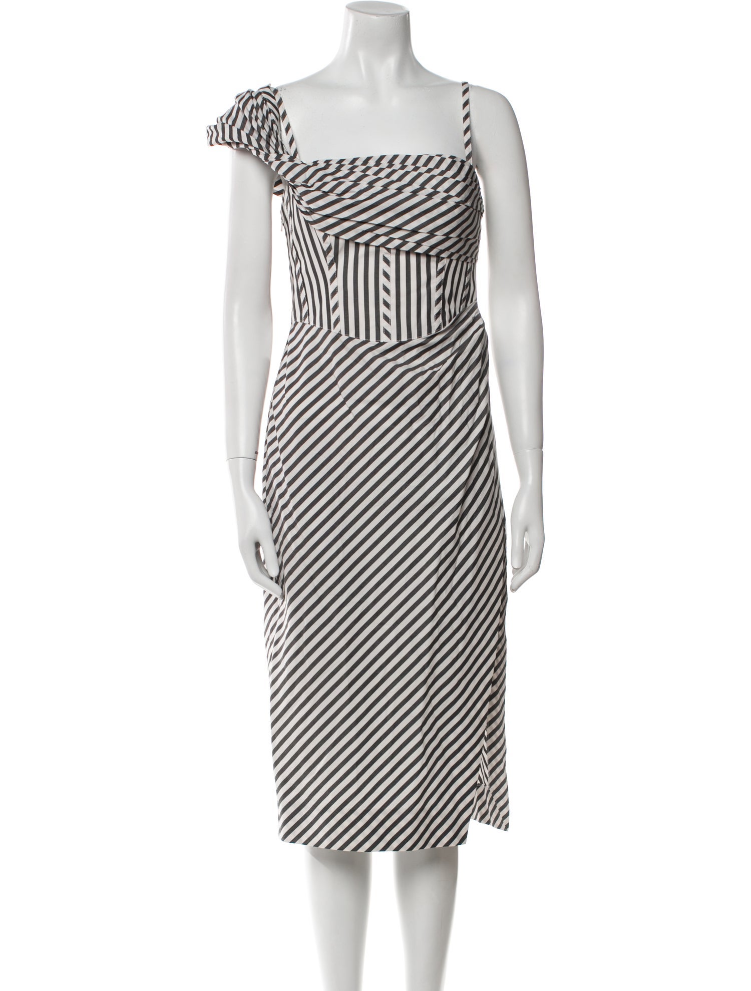 Carolina Herrera Striped Midi Length Dress