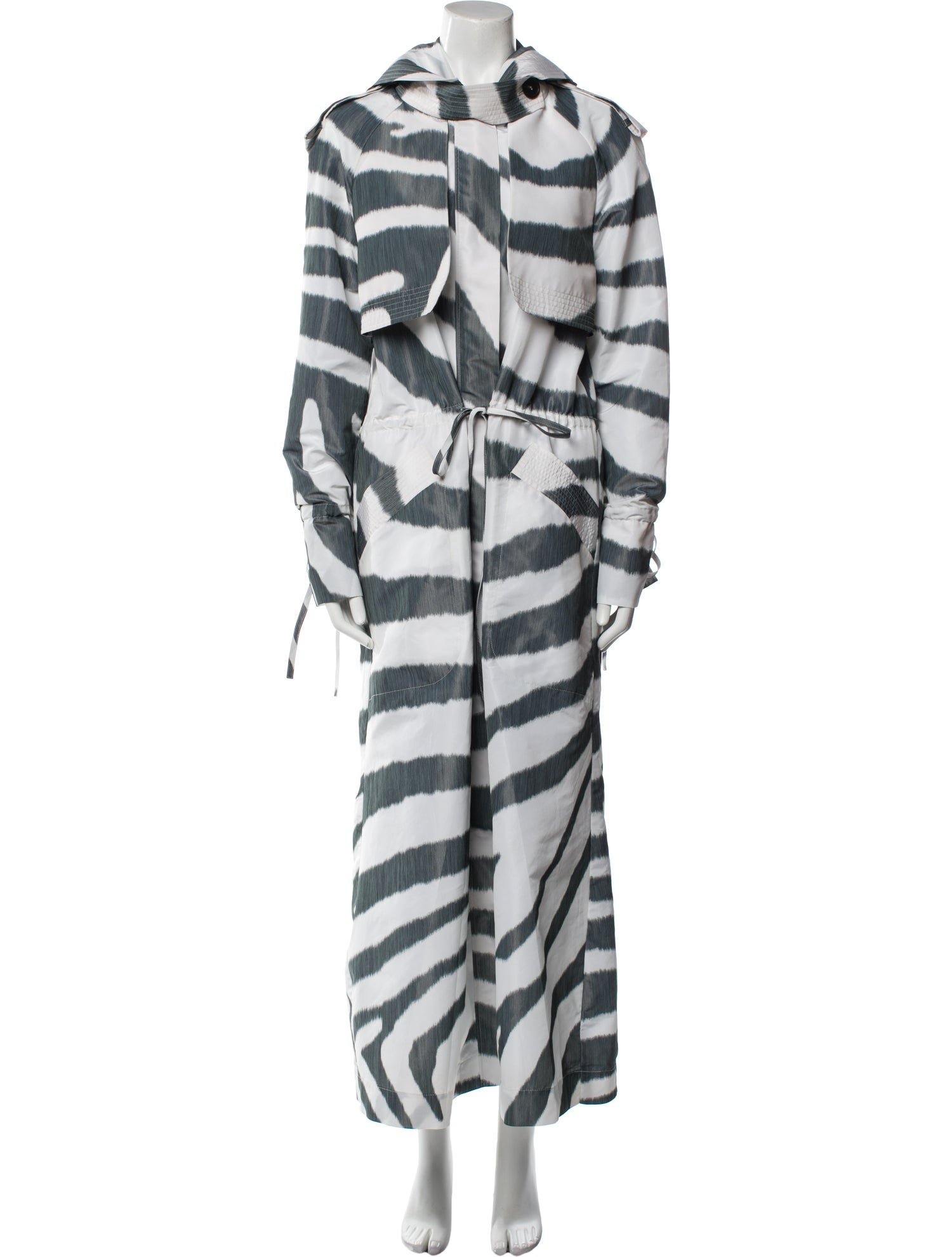 Carolina Herrera Striped Faux Fur Coat