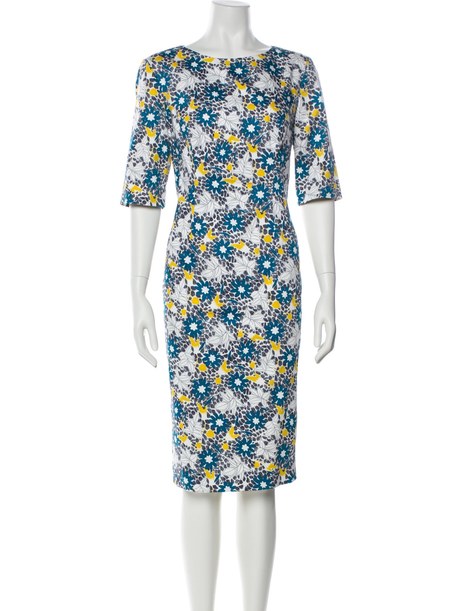 Carolina Herrera Floral Print Knee-Length Dress