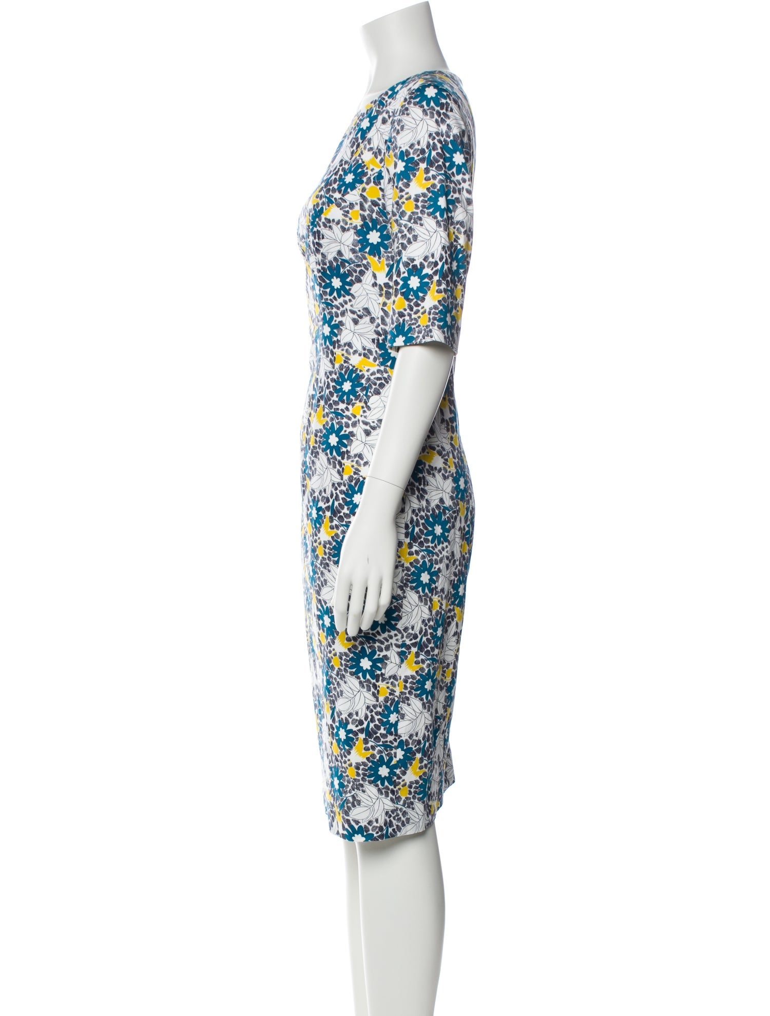 Carolina Herrera Floral Print Knee-Length Dress