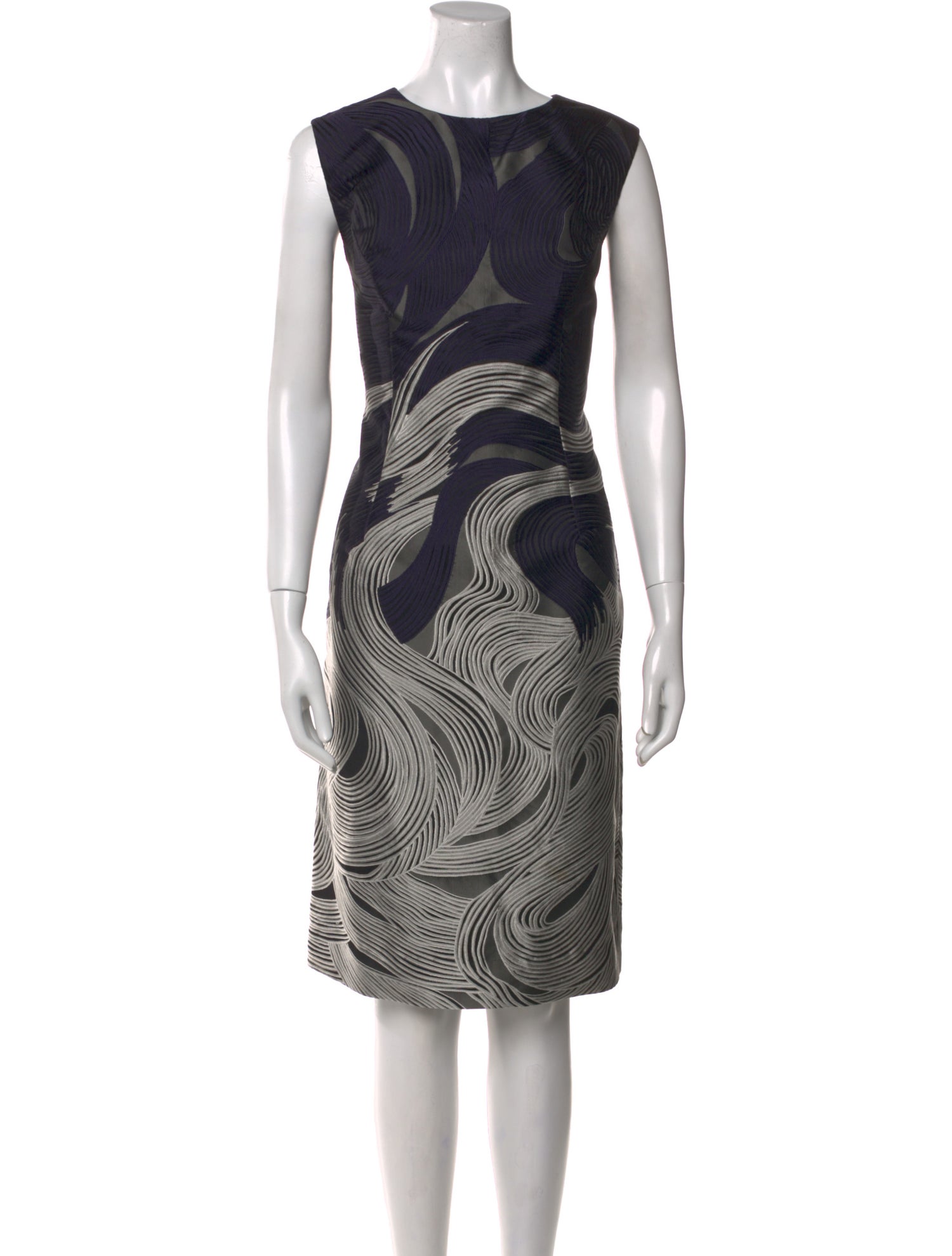 Carolina Herrera Bateau Neckline Midi Length Dress