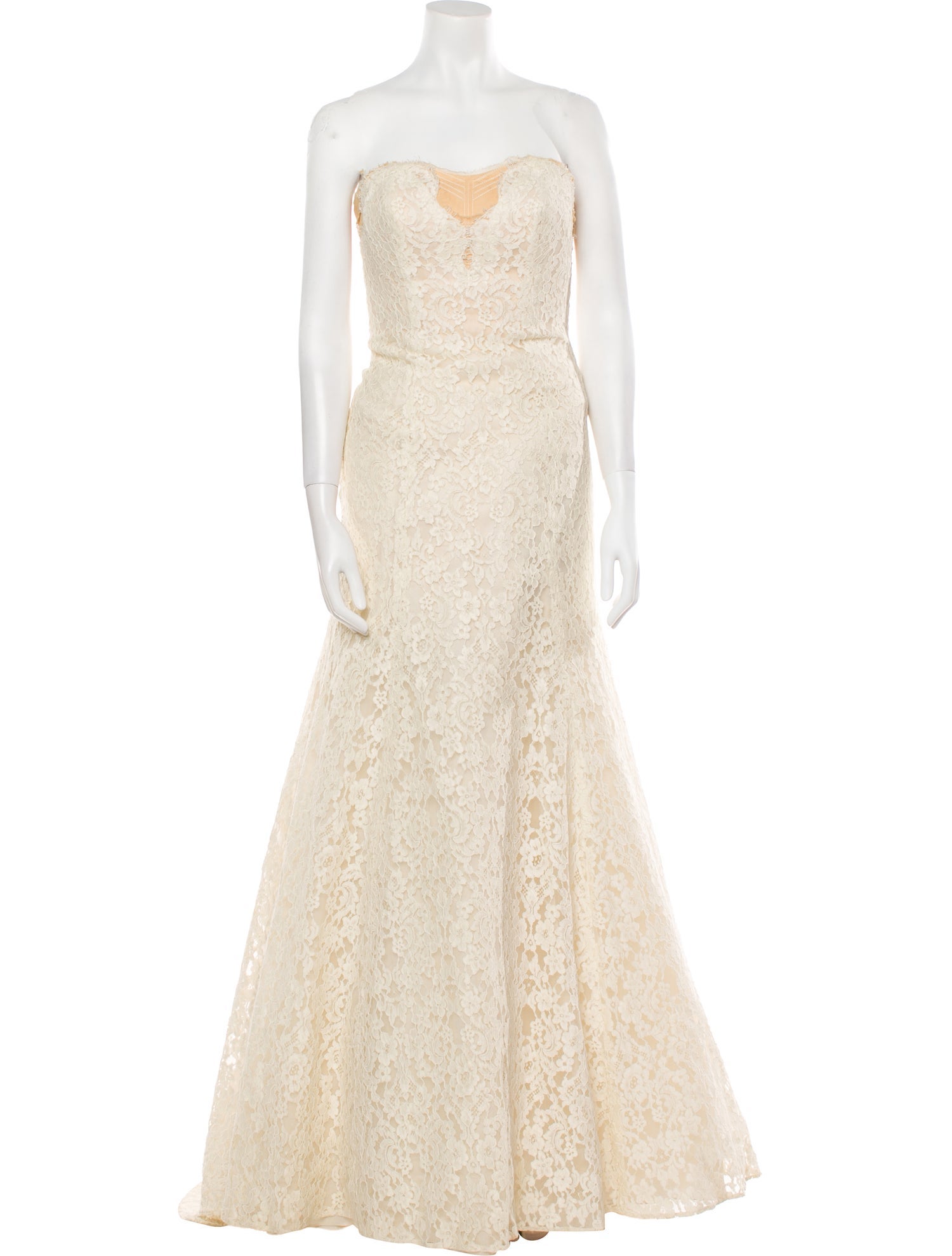 Carolina Herrera Lace Pattern Long Dress