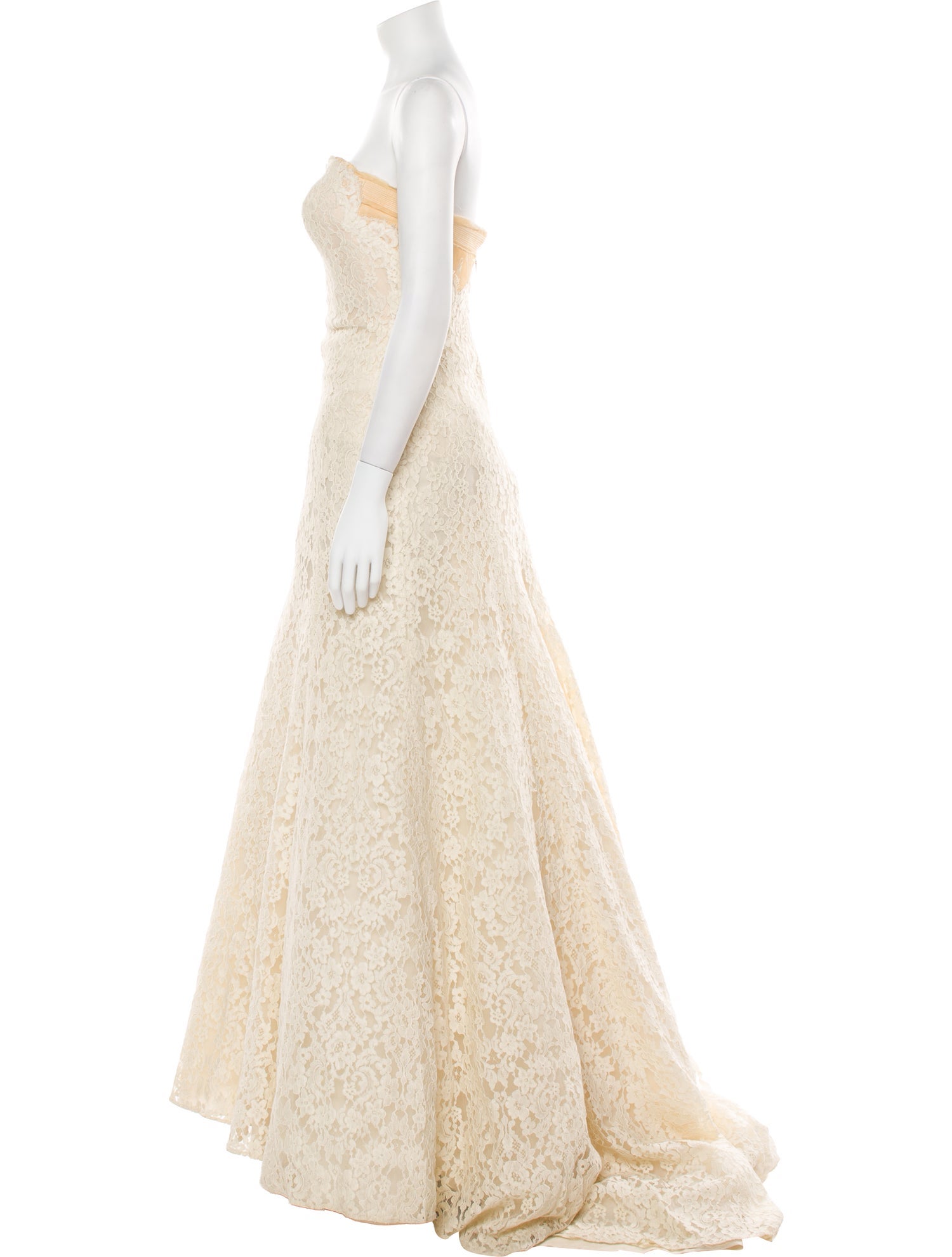 Carolina Herrera Lace Pattern Long Dress