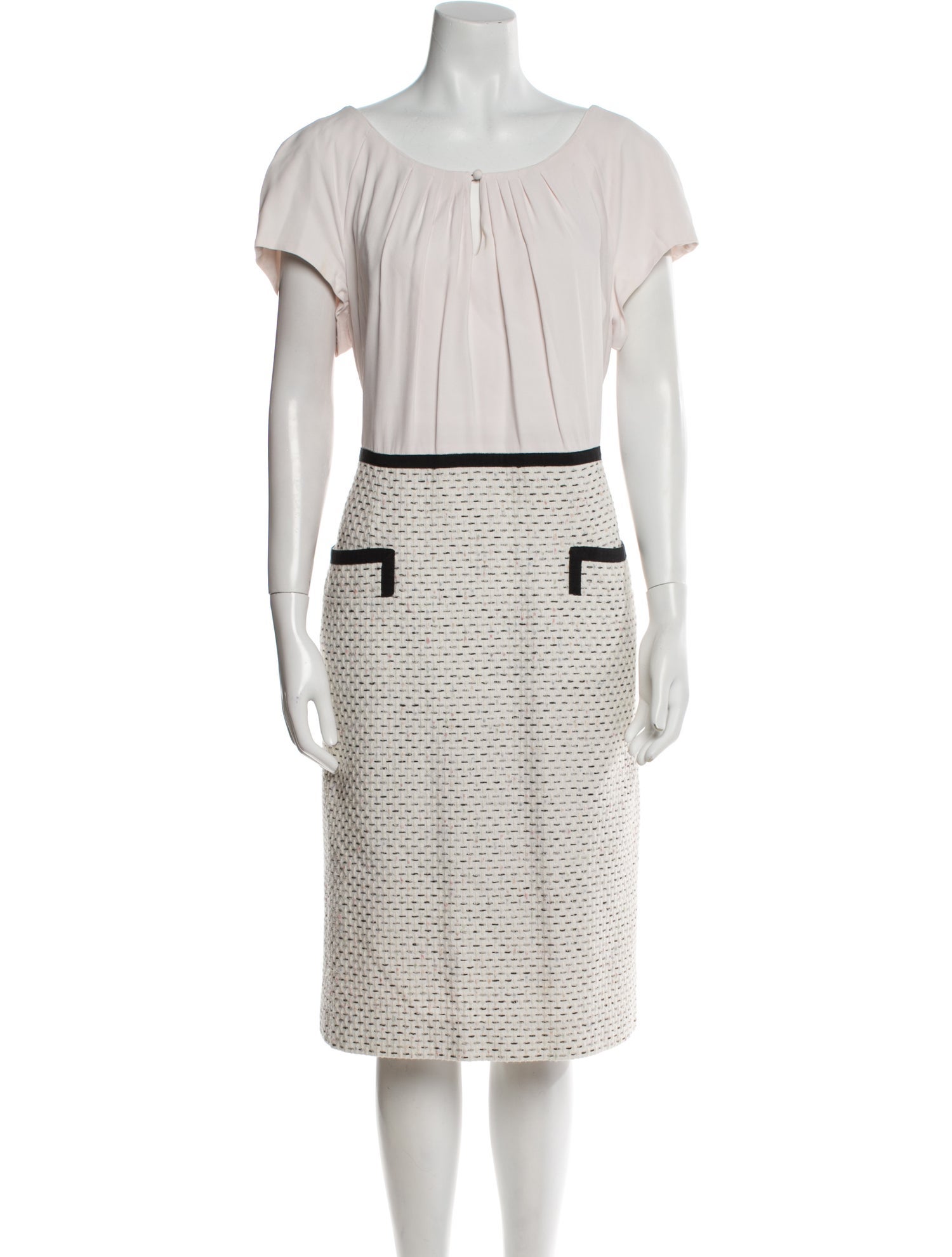 Carolina Herrera Colorblock Pattern Knee-Length Dress