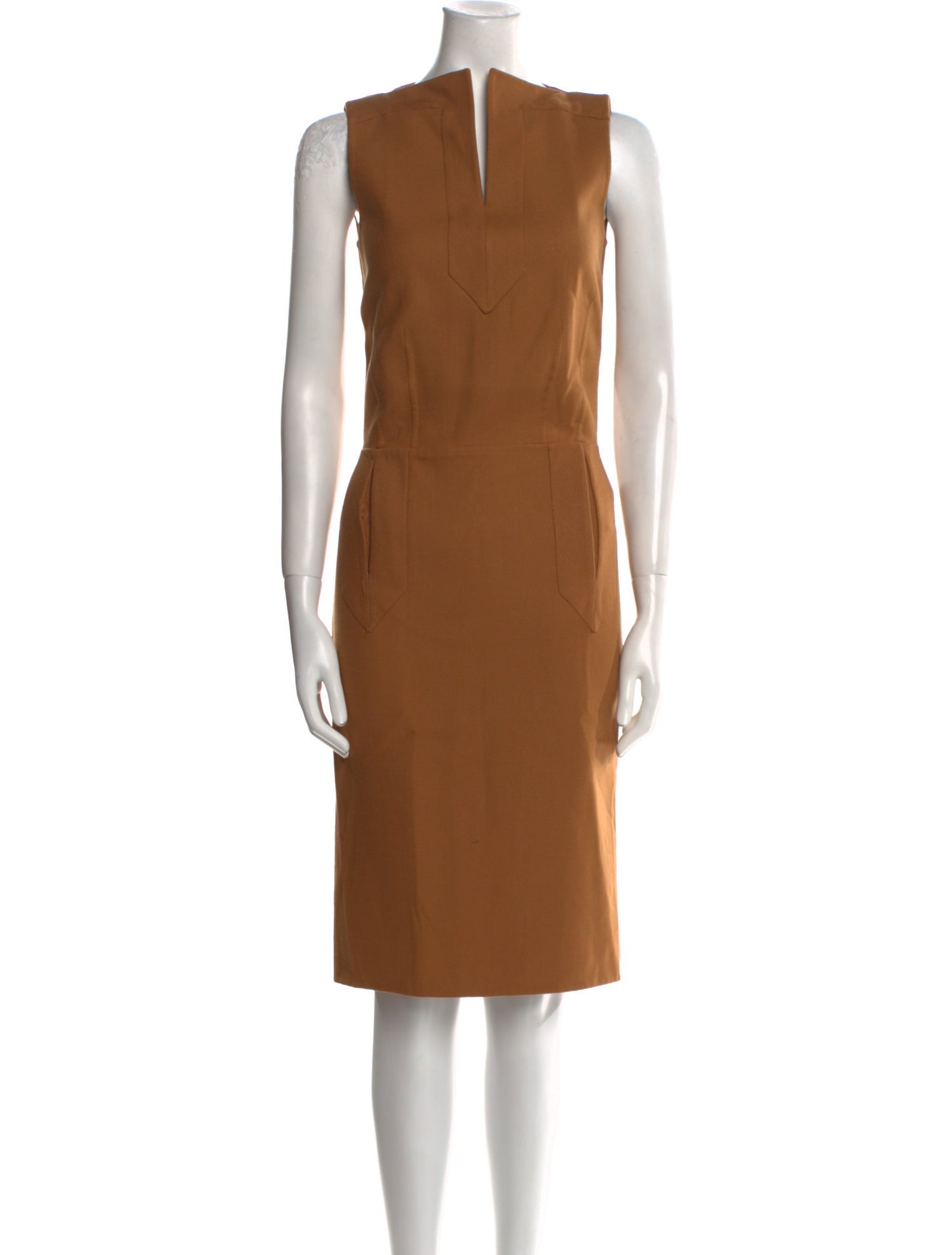 Carolina Herrera V-Neck Midi Length Dress